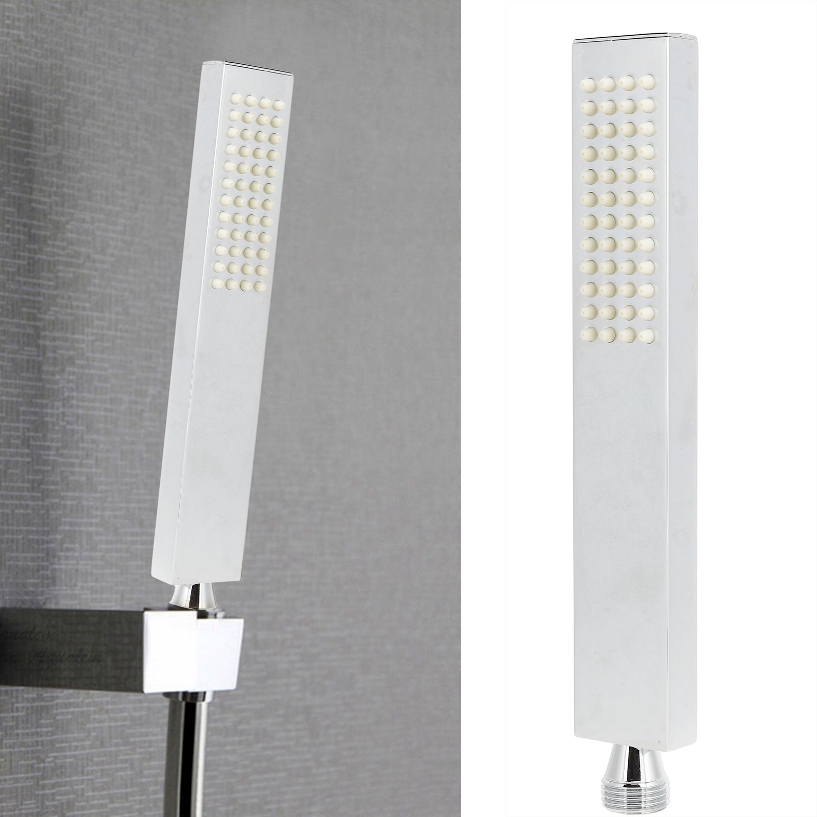 G1/2 Flat Square Shape Handheld Shower Head Copper Bathroom Shower Sprayer for view 11