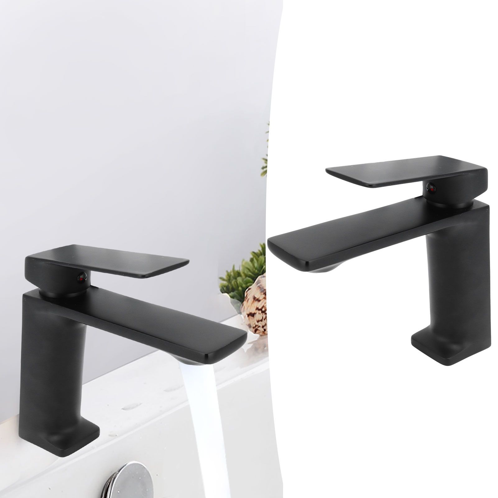 G1/2 Wash Basin Faucet Luxury Black Sink Hot Cold Water Mixer Tap for Home view 12