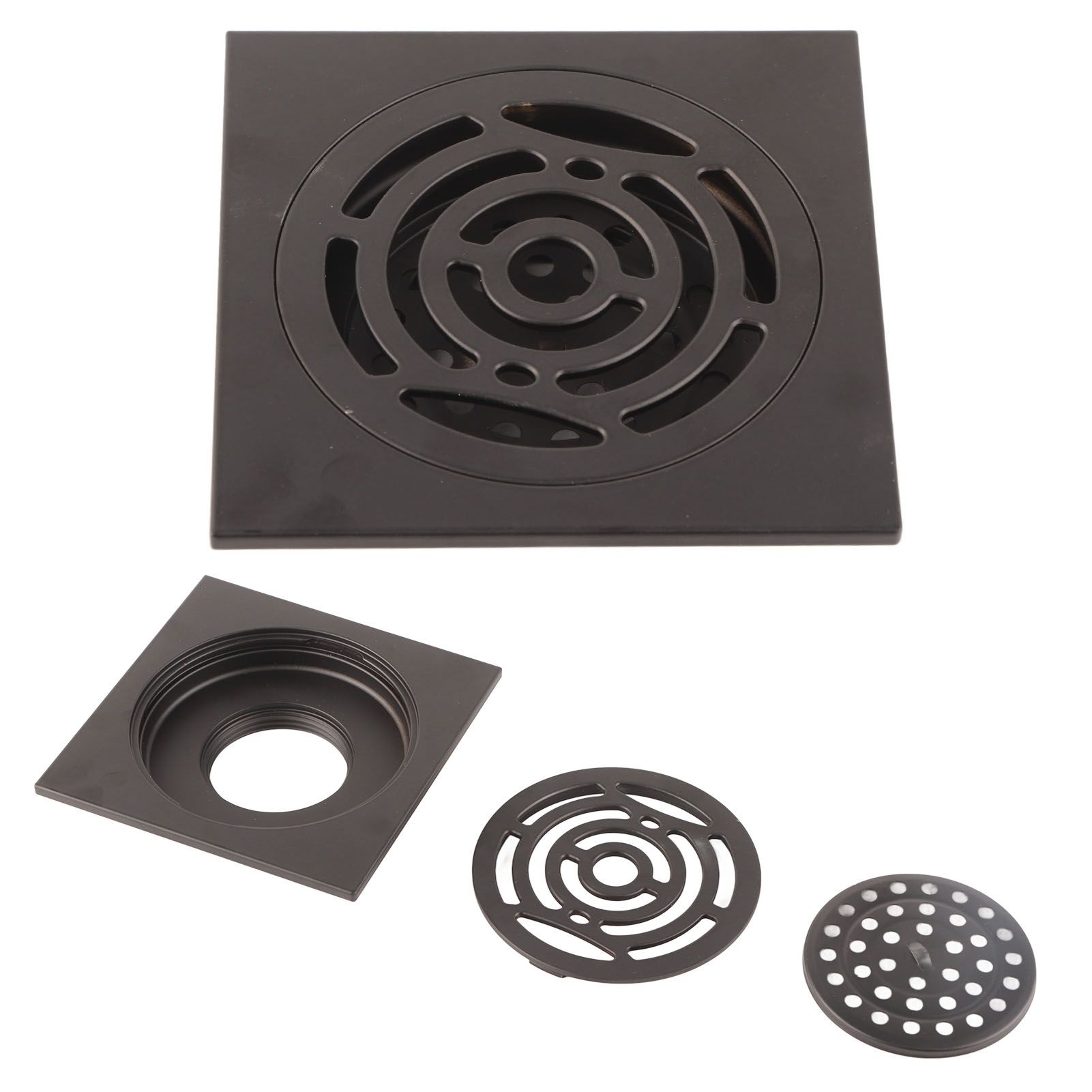 Black Floor Drain Copper Floor Drain Strainer for Kitchen Bathroom Balcony — image 1