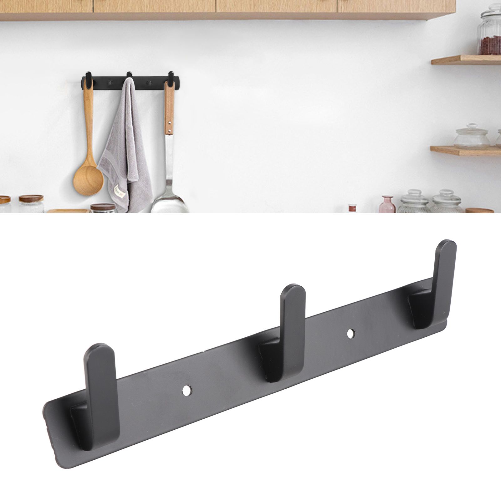 Simple Space Aluminum Row Hooks Wall Mounted Hook for Kitchen Bathroom view 12