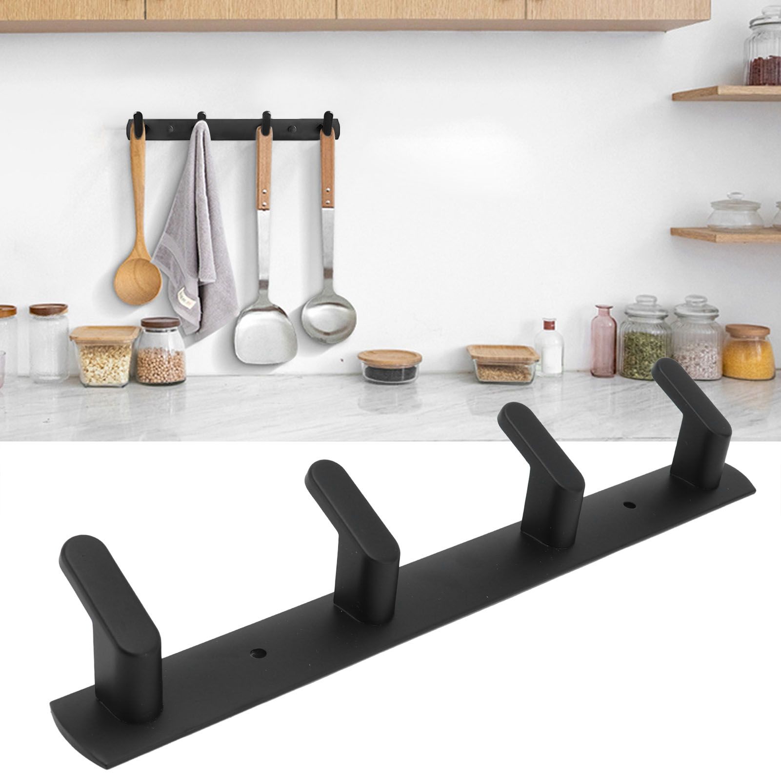 Simple Space Aluminum Row Hooks Wall Mounted Hook for Kitchen Bathroom view 12