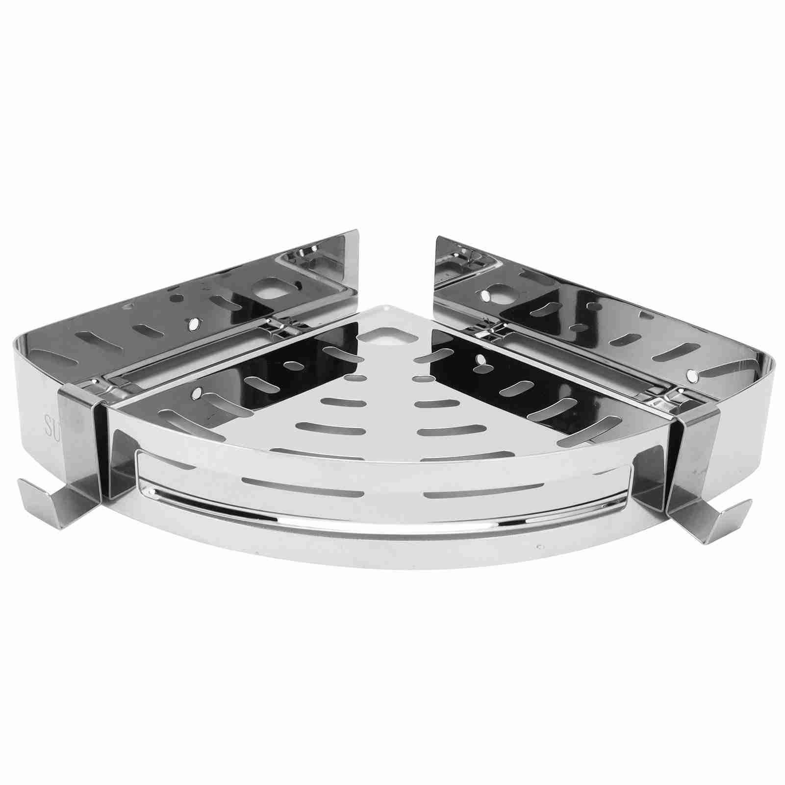 Corner Shelf 304 Stainless Steel Shower Organizer Wall Mounted Rack Bathroom view 3