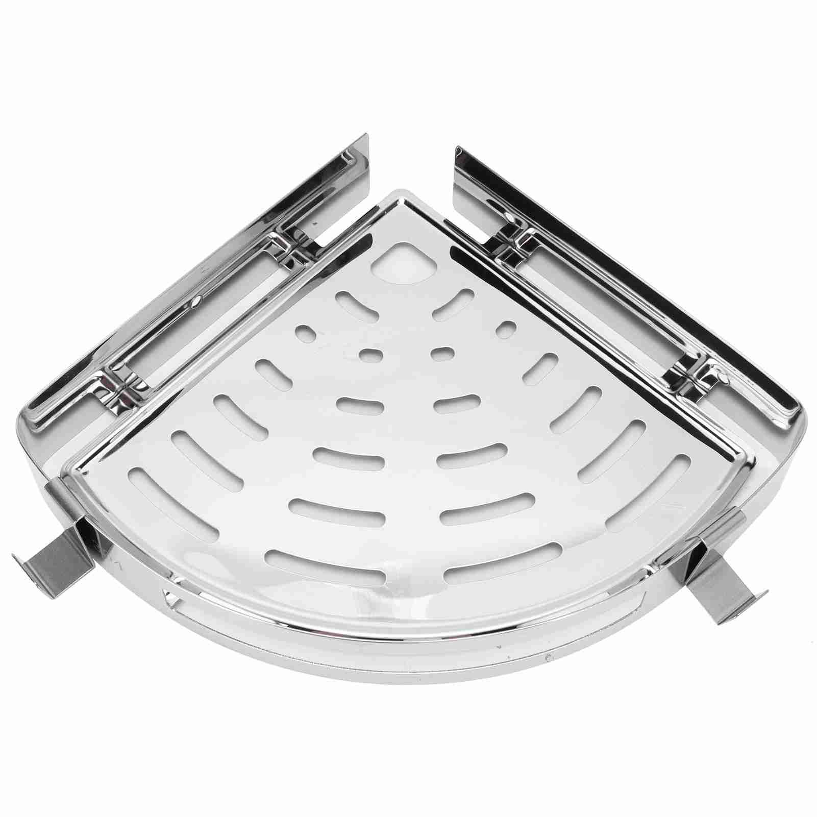 Corner Shelf 304 Stainless Steel Shower Organizer Wall Mounted Rack Bathroom view 6