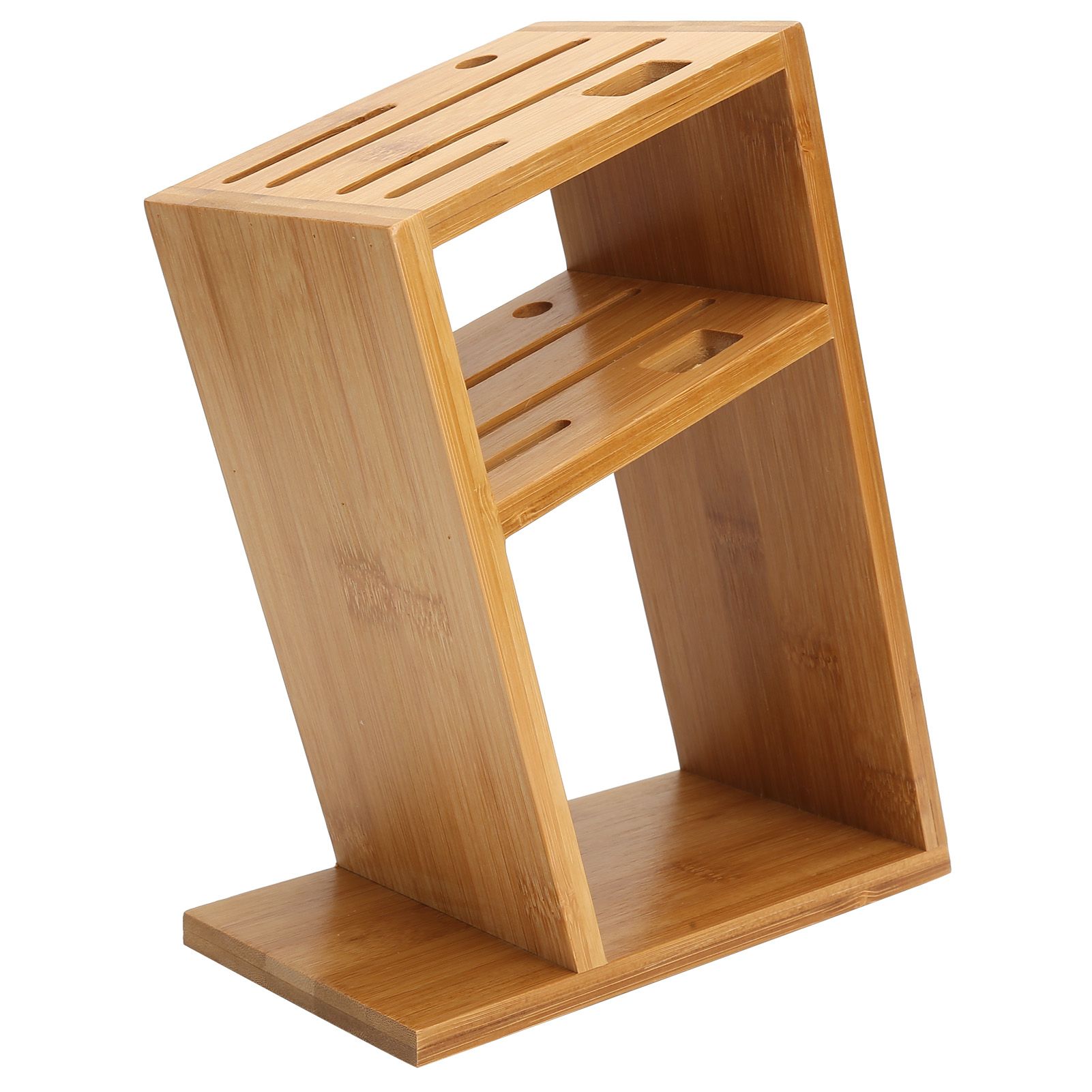 Bamboo Knife Holder Inclined Kitchen Knife Holder Multifunctional Bamboo Rack
