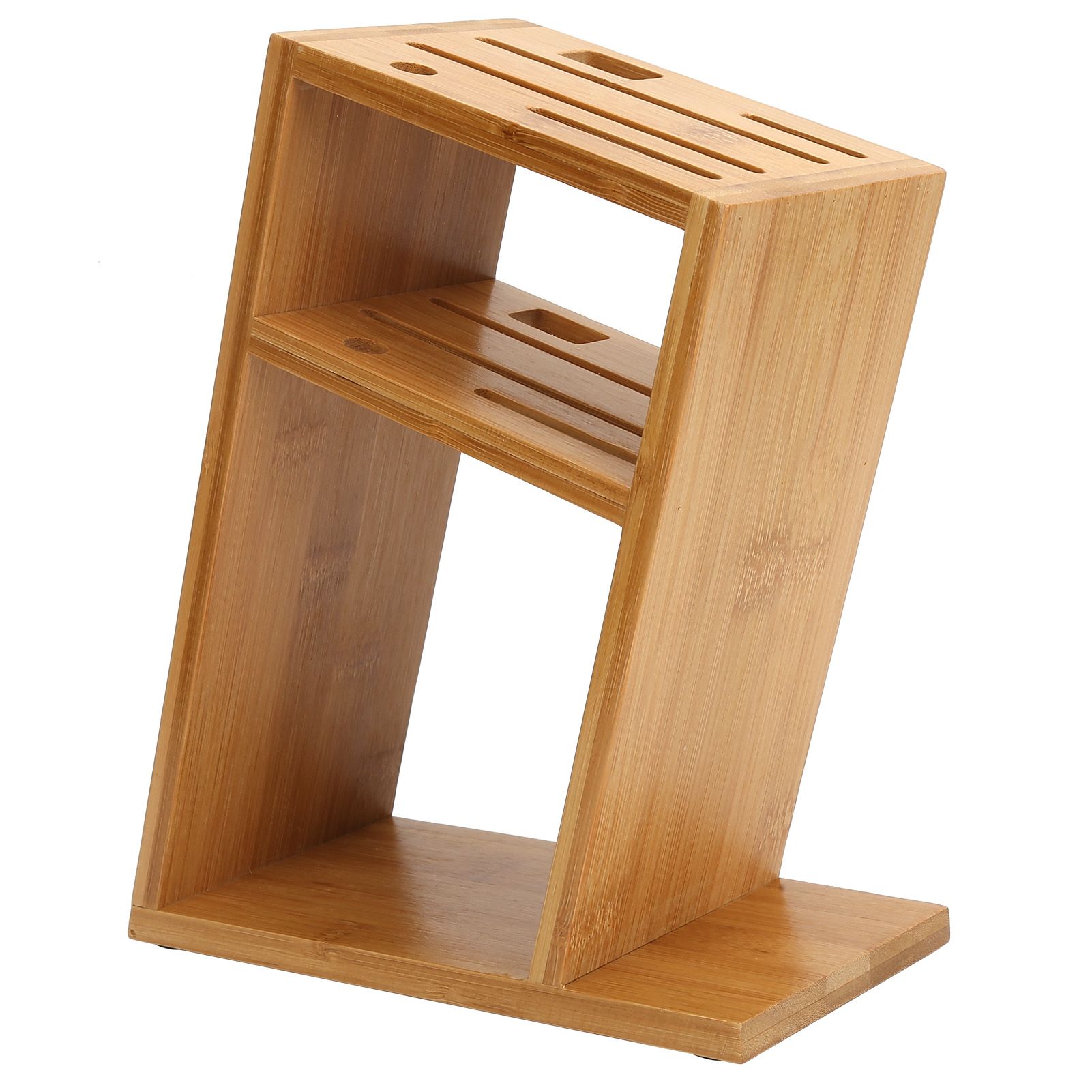 Bamboo Knife Holder Inclined Kitchen Knife Holder Multifunctional Bamboo Rack view 2