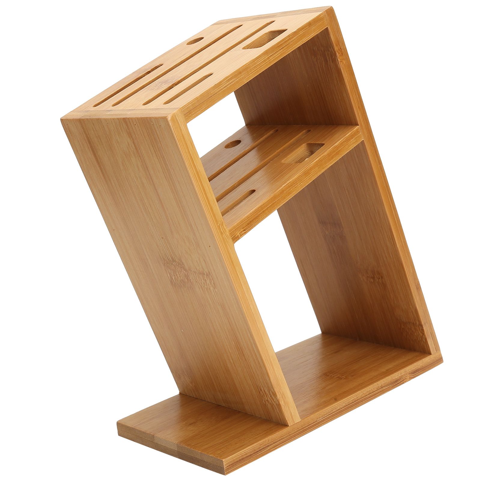 Bamboo Knife Holder Inclined Kitchen Knife Holder Multifunctional Bamboo Rack view 4