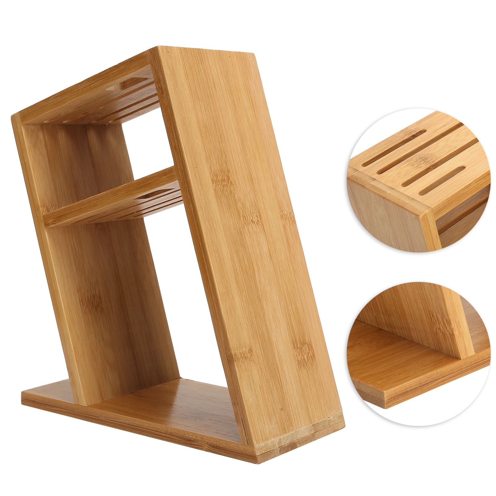 Bamboo Knife Holder Inclined Kitchen Knife Holder Multifunctional Bamboo Rack view 9