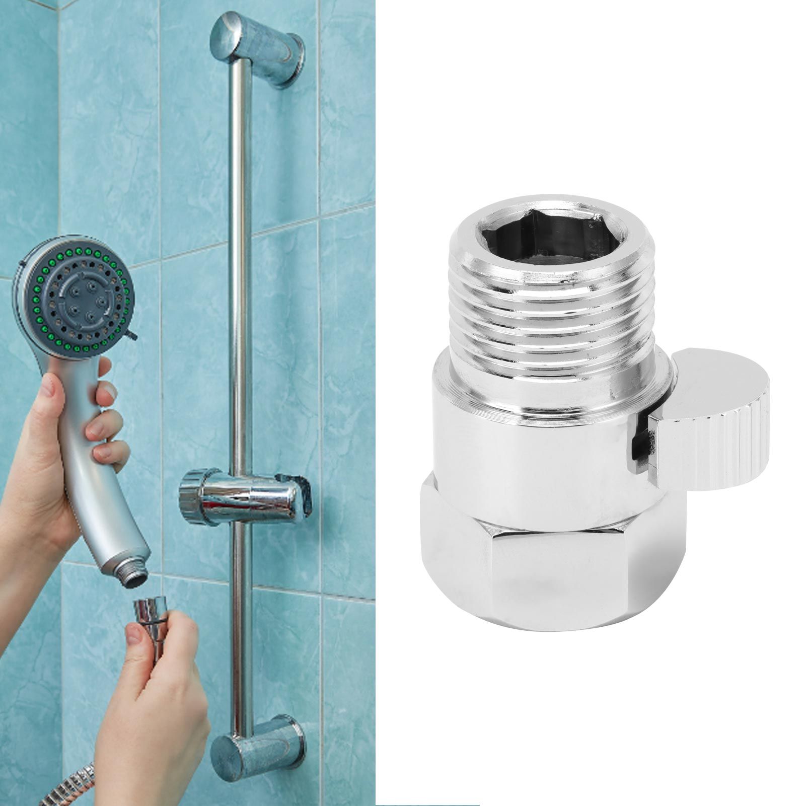 G1/2 Shower Stop Valve Water Flow Control Shut Off Valve with Lever Handle for view 12