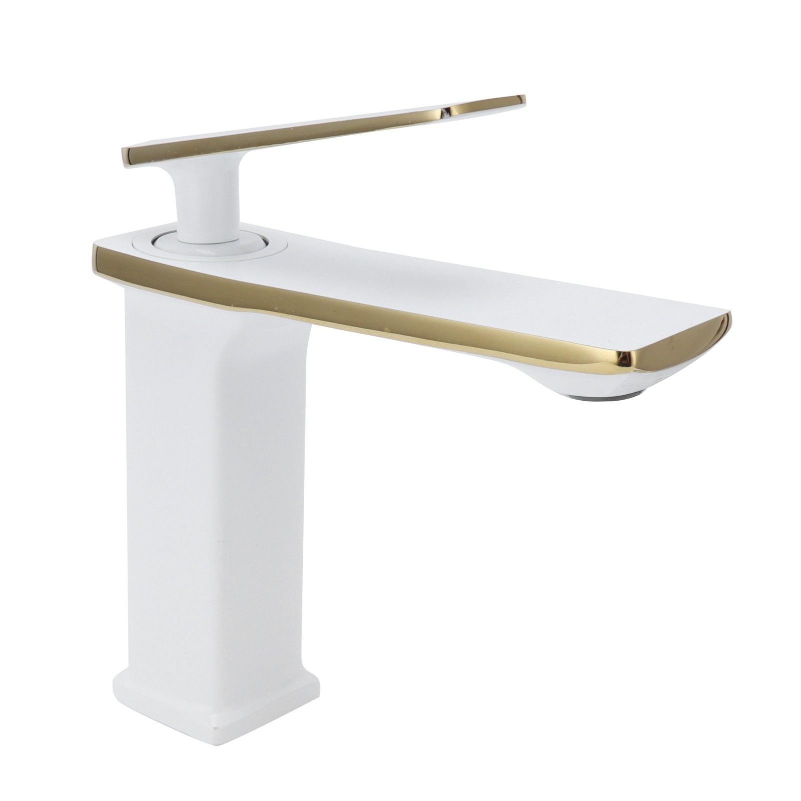 Copper Wash Basin Tap Hot Cold Mixing Faucet with Single Hole Long Handle for view 3