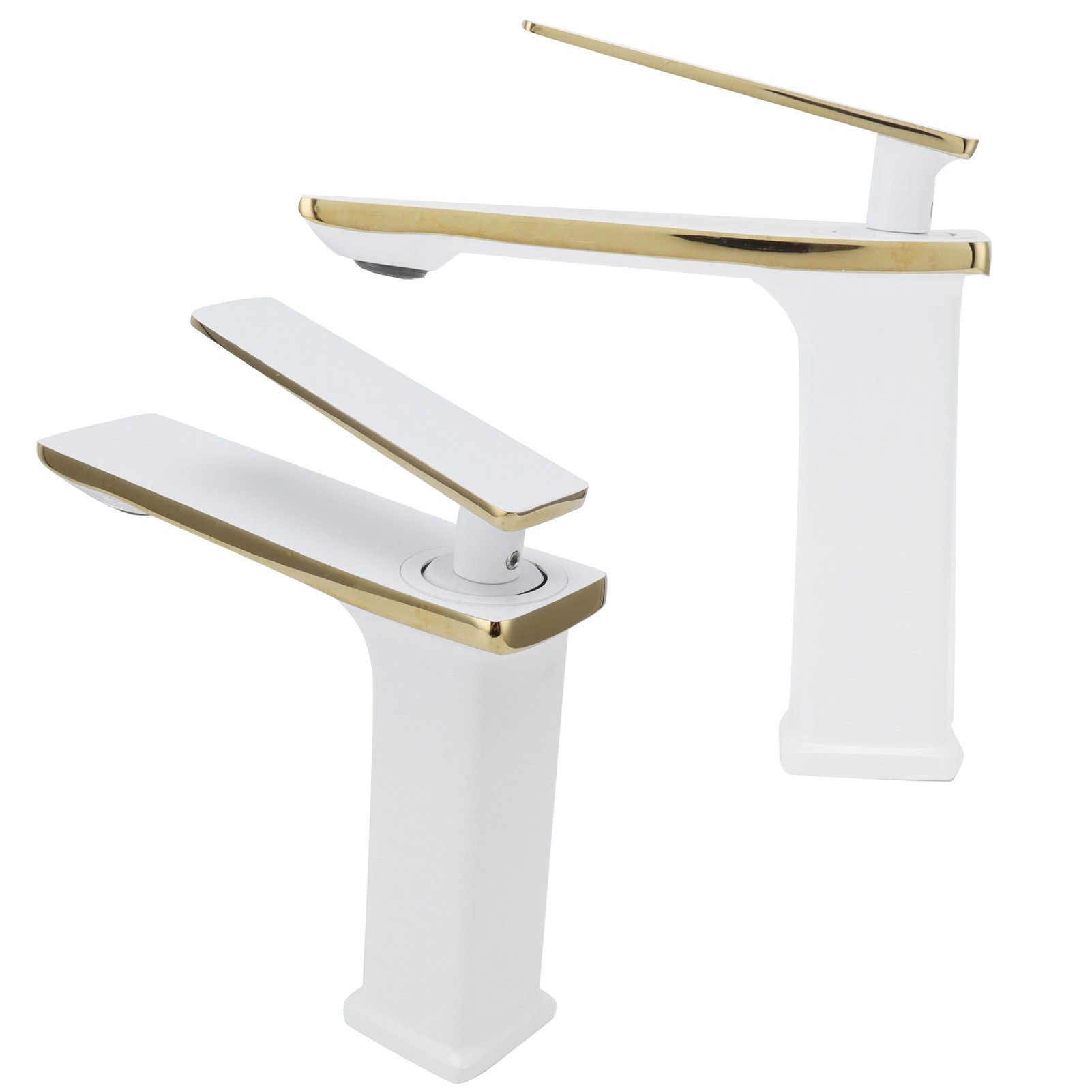 Copper Wash Basin Tap Hot Cold Mixing Faucet with Single Hole Long Handle for view 8