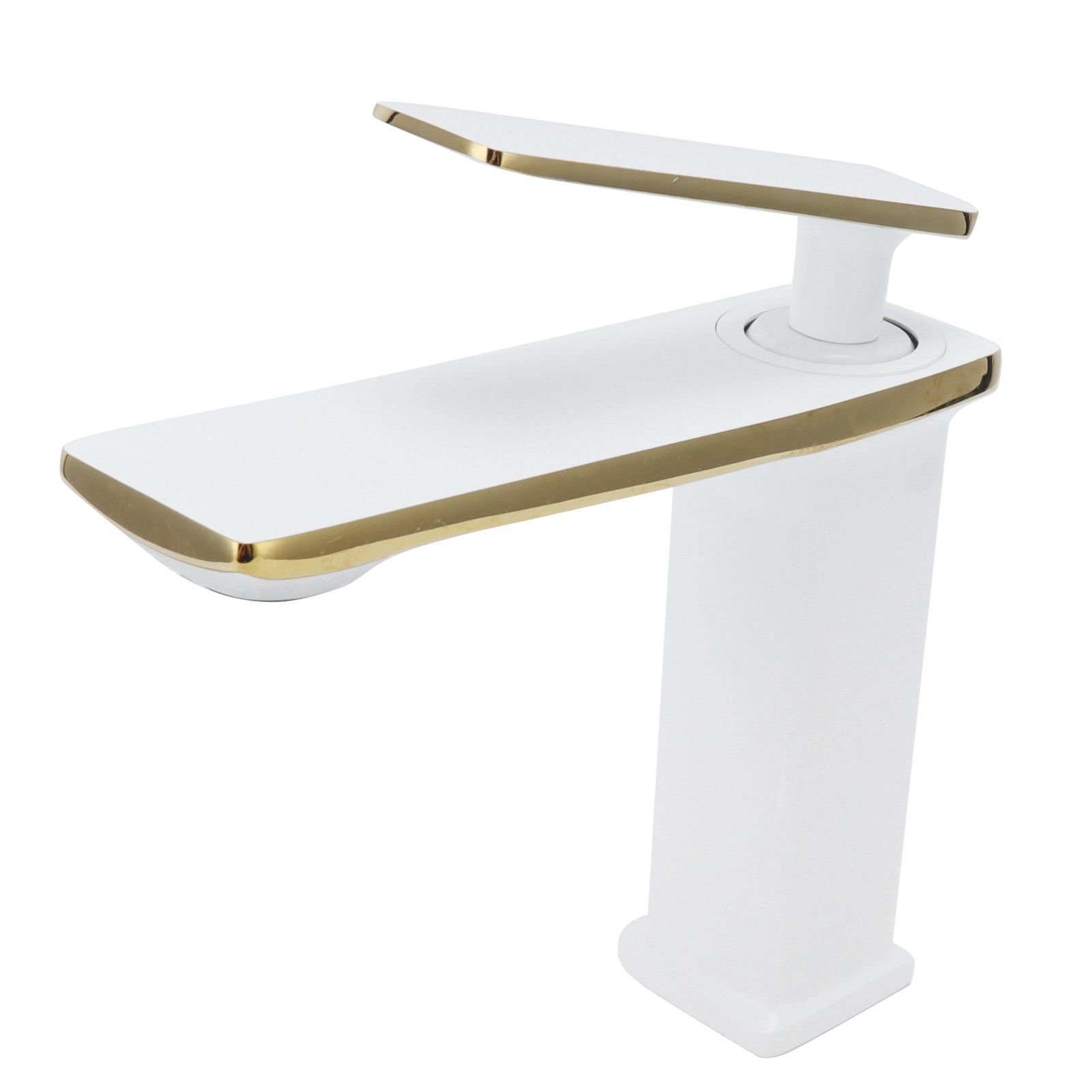 Copper Wash Basin Tap Hot Cold Mixing Faucet with Single Hole Long Handle for view 4