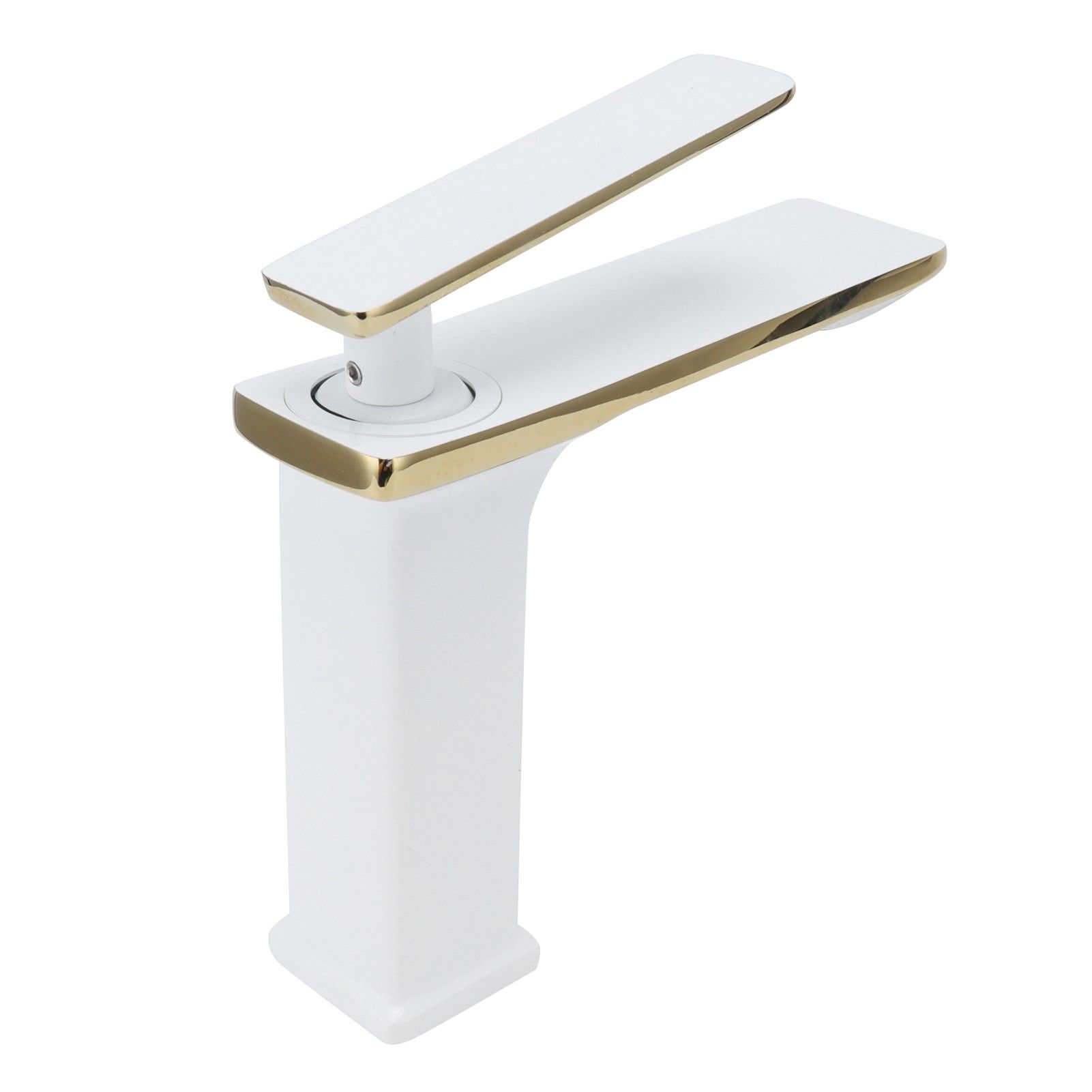 Copper Wash Basin Tap Hot Cold Mixing Faucet with Single Hole Long Handle for view 6