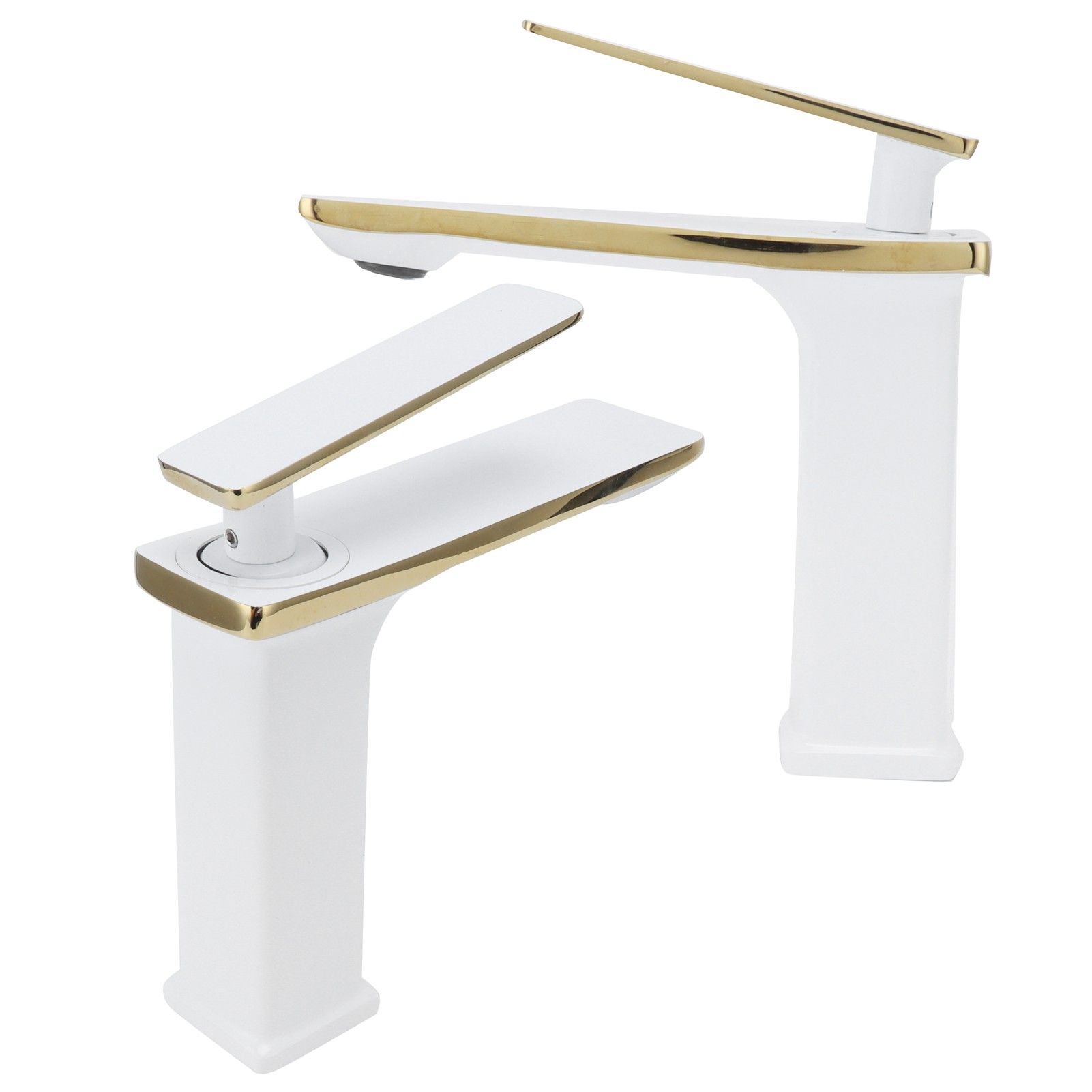 Copper Wash Basin Tap Hot Cold Mixing Faucet with Single Hole Long Handle for view 7