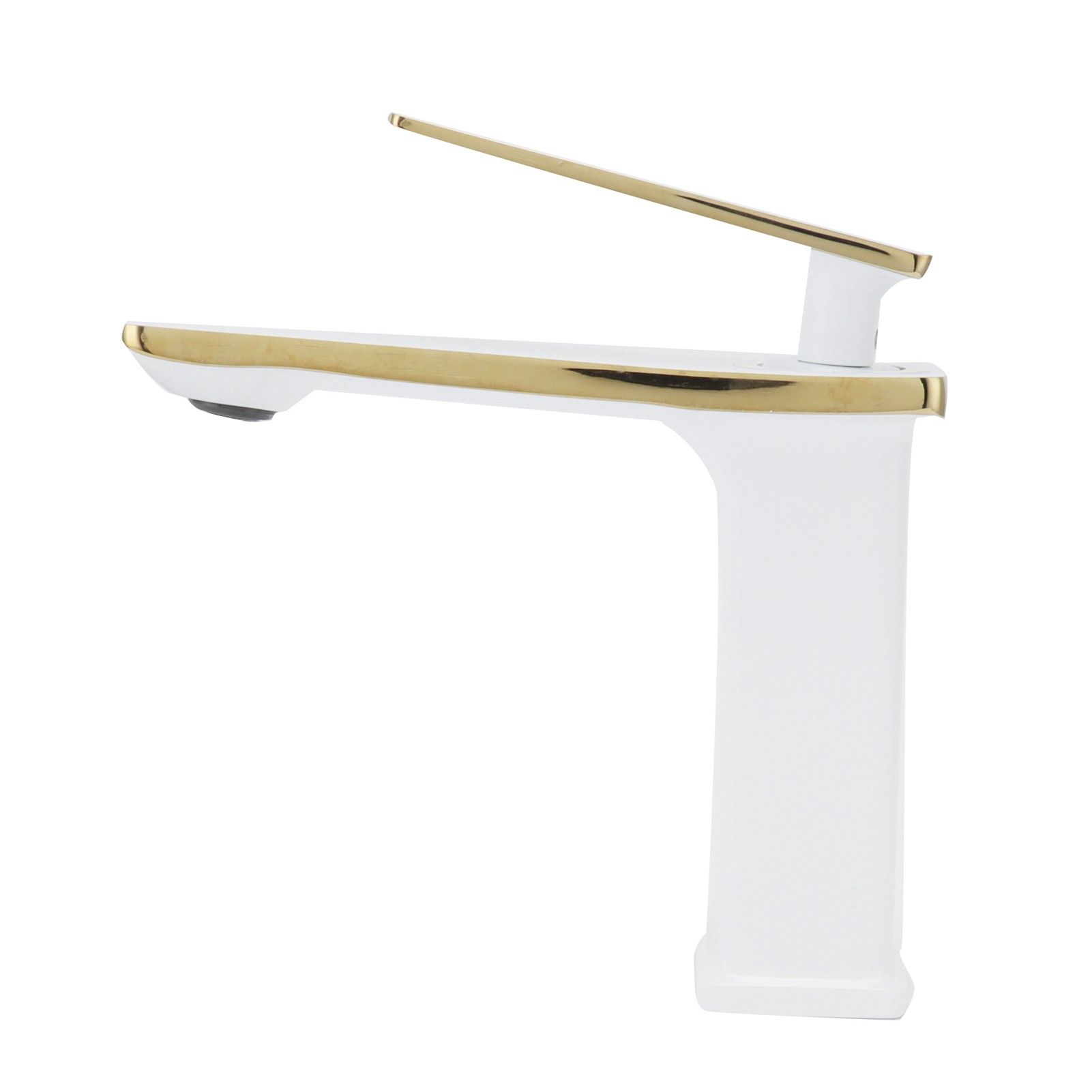 Copper Wash Basin Tap Hot Cold Mixing Faucet with Single Hole Long Handle for