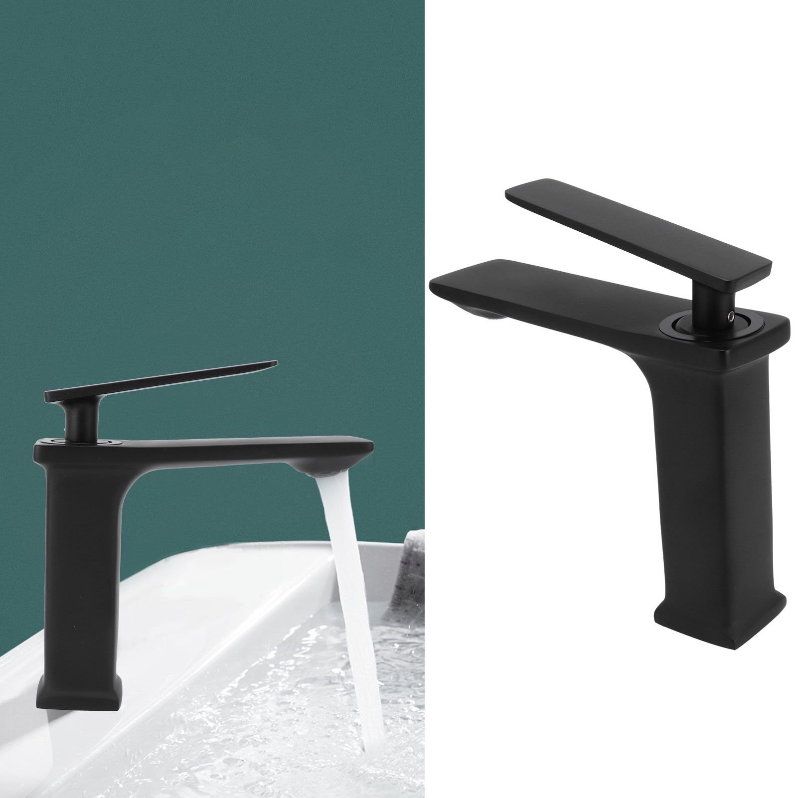 Copper Faucet Hot Cold Mixing Water Tap Wash Basin Tap with Single Hole Long view 11