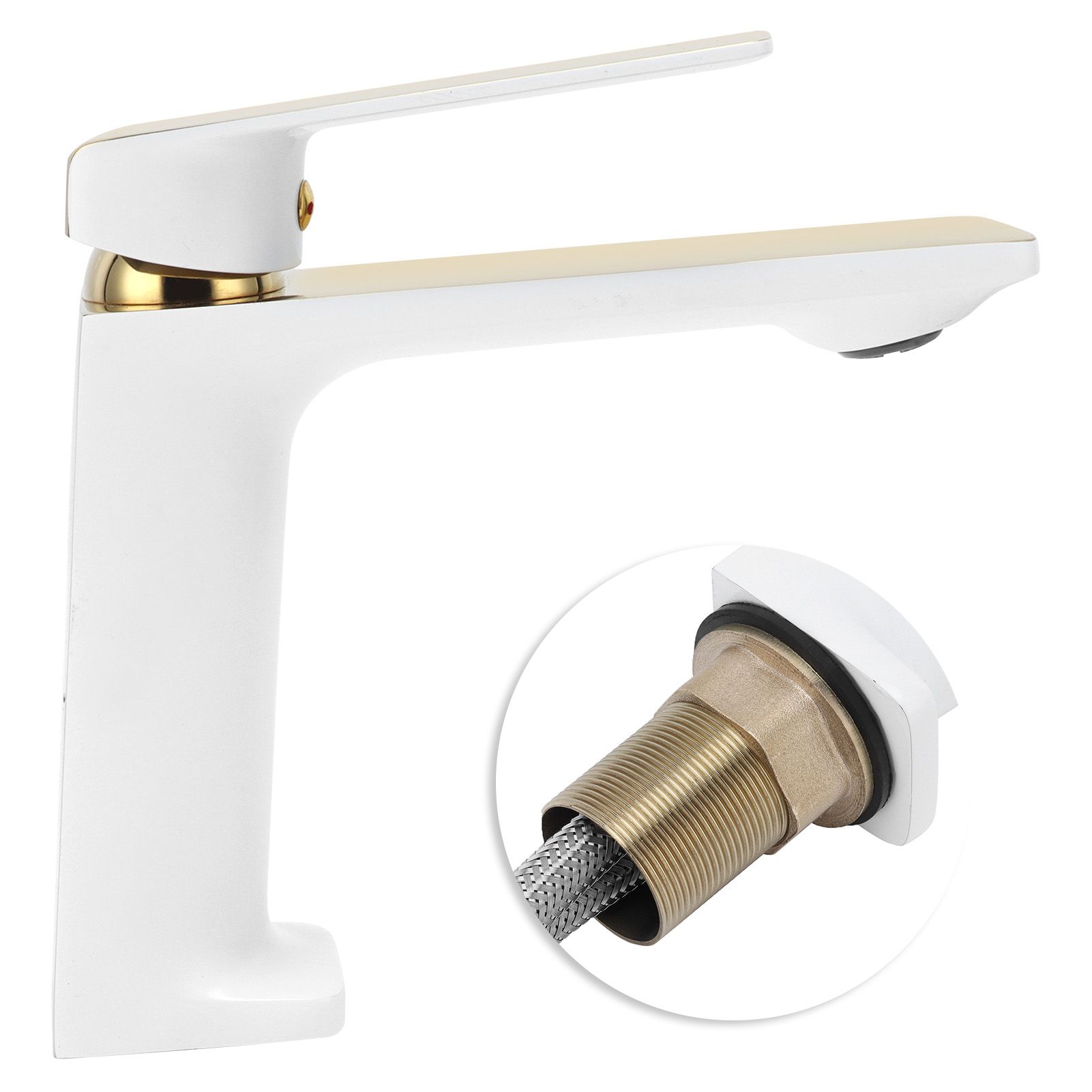 Faucet Hot Cold Mixing Water Tap Wash Basin Tap with Single Spout Long Handle view 10