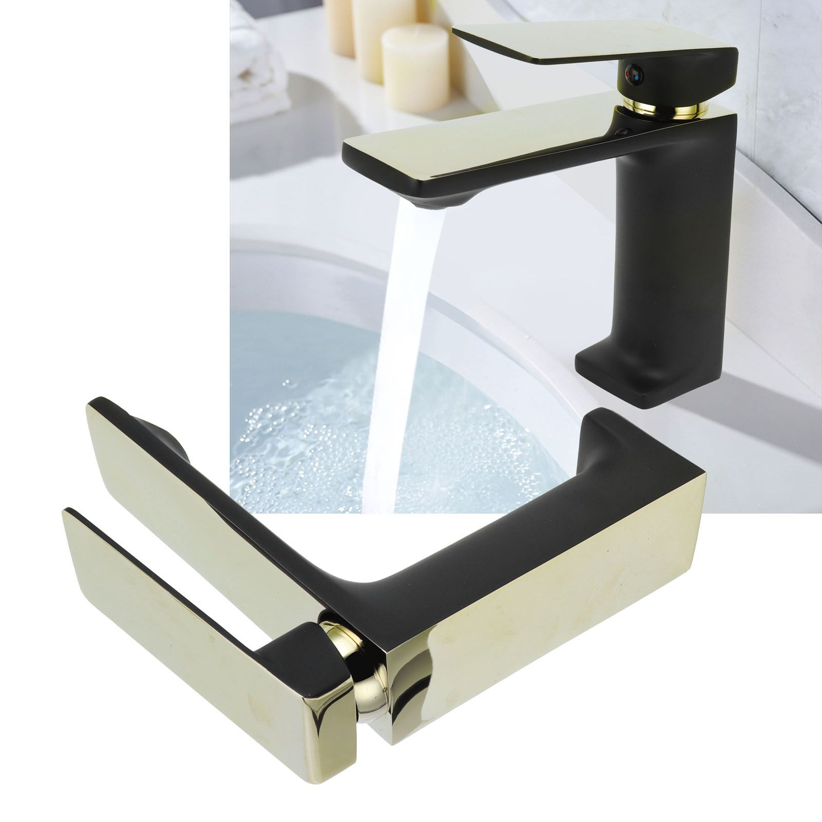 Single Hole Bathroom Faucet Hot and Cold Washbasin Water Tap for Home Lavatory view 12