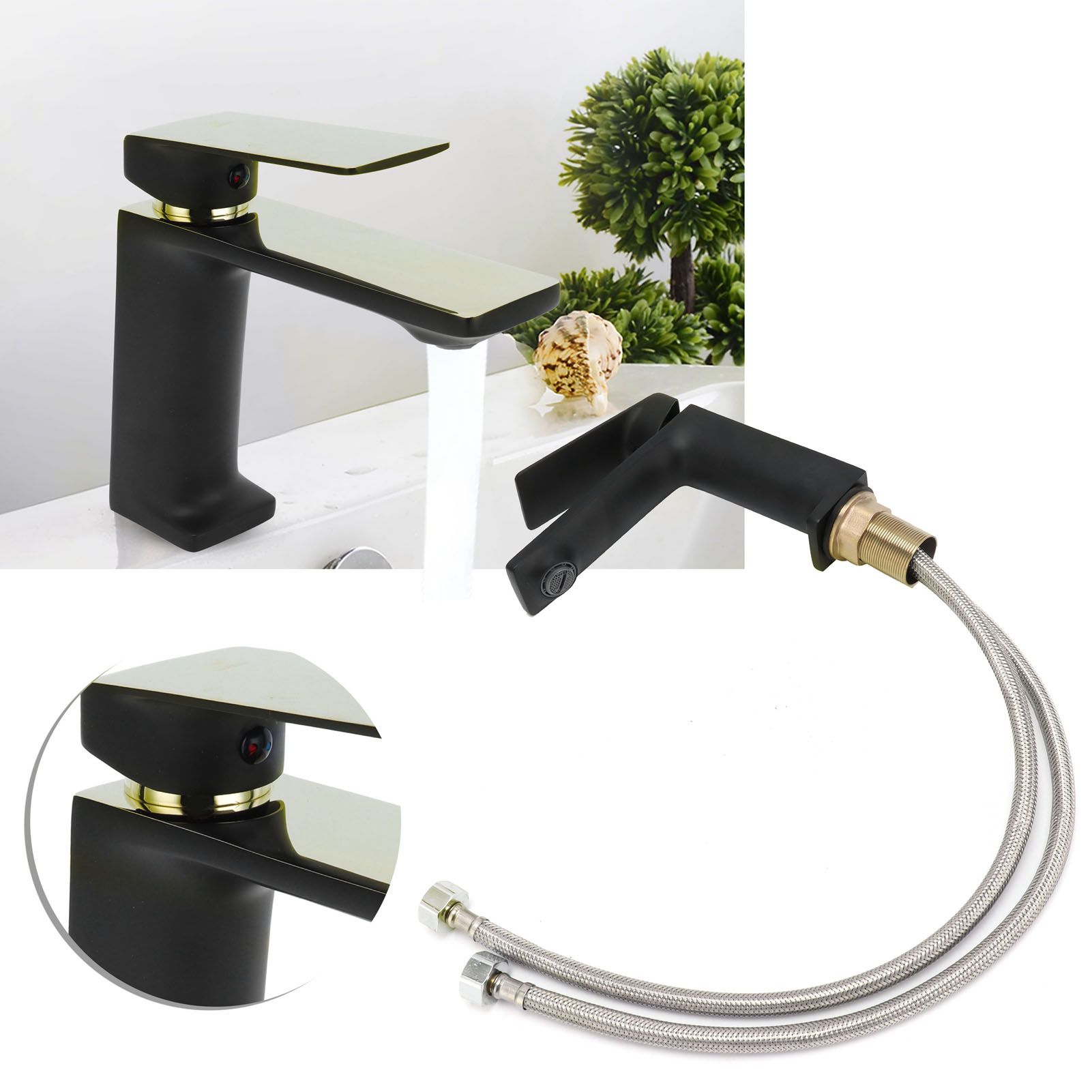 Single Hole Bathroom Faucet Hot and Cold Washbasin Water Tap for Home Lavatory view 11