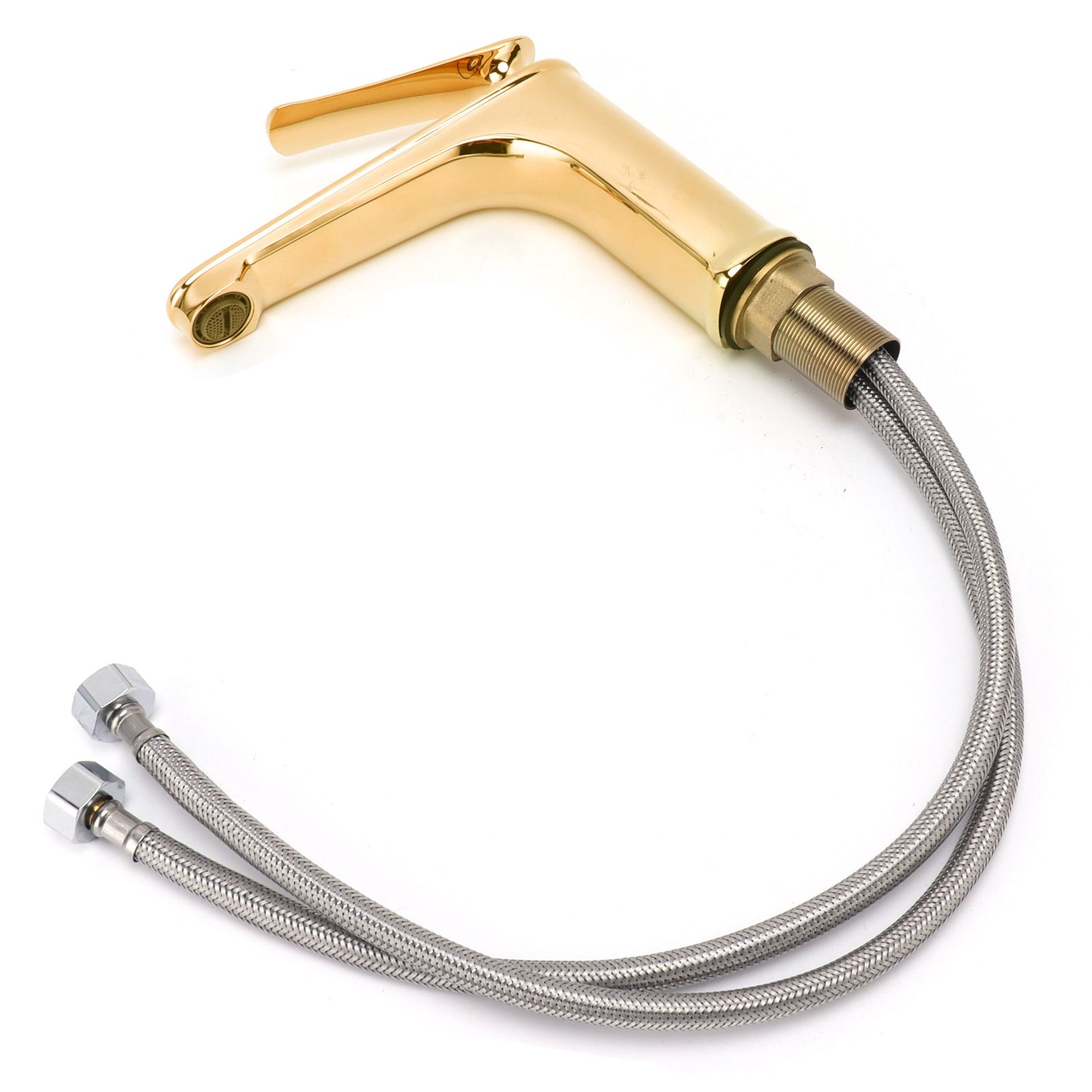 Copper Single Hole Faucet Hot and Cold Water Tap for Washbasin Lavatory view 9
