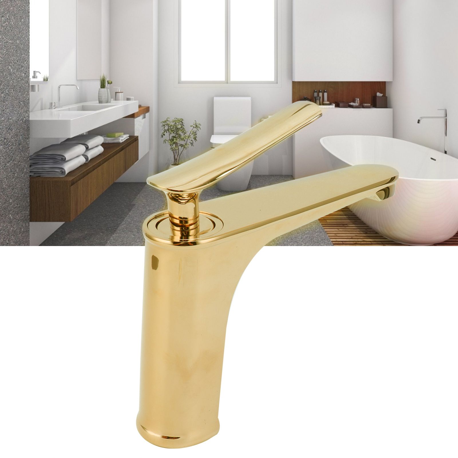 Copper Single Hole Faucet Hot and Cold Water Tap for Washbasin Lavatory view 12