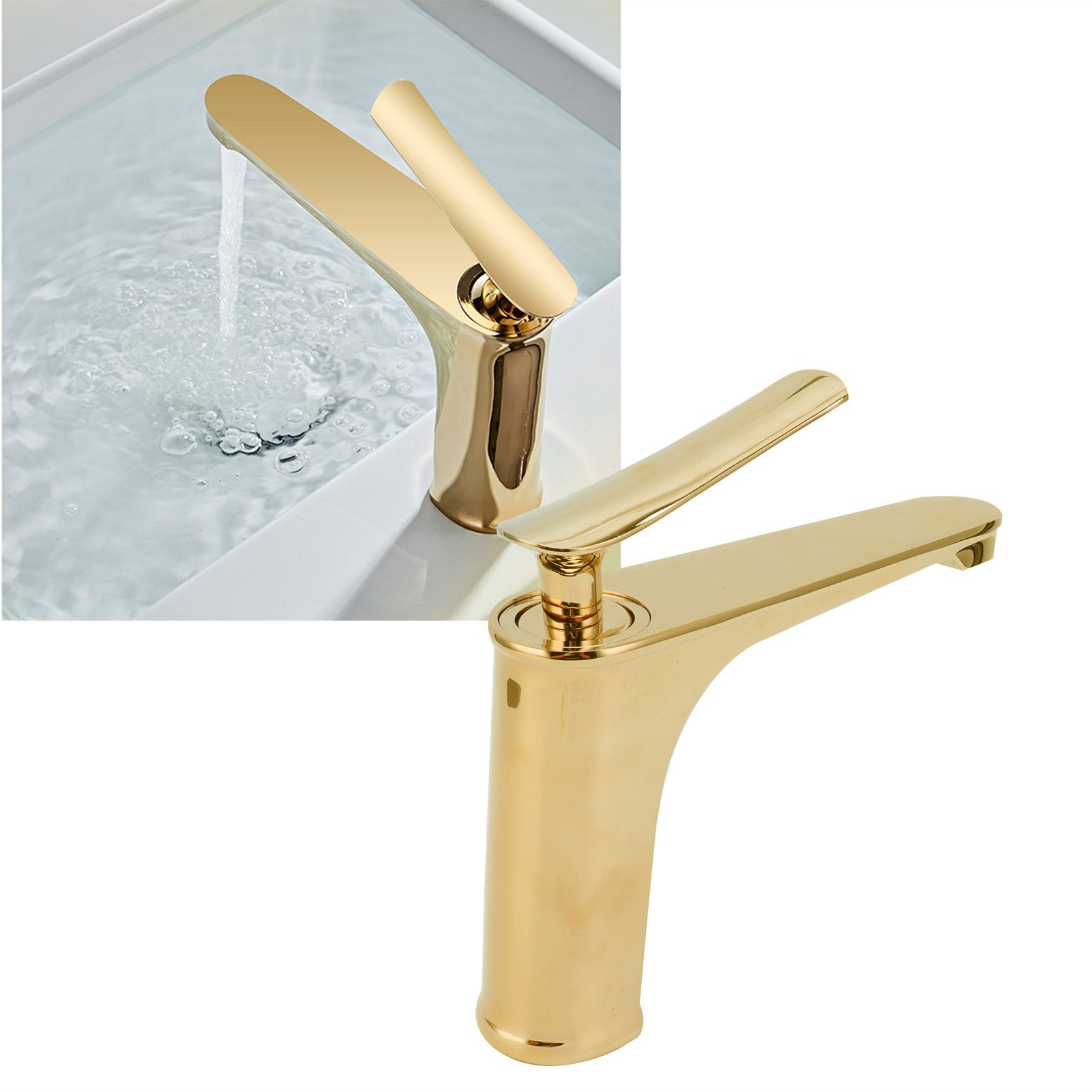 Copper Single Hole Faucet Hot and Cold Water Tap for Washbasin Lavatory view 11