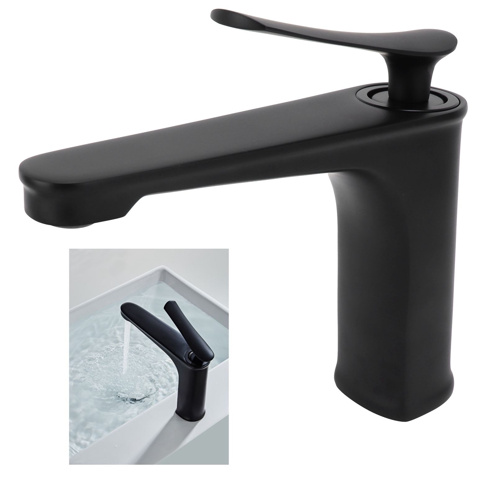 Bathroom Single Hole Faucet Hot and Cold Water Tap for Washbasin Basin Home view 11
