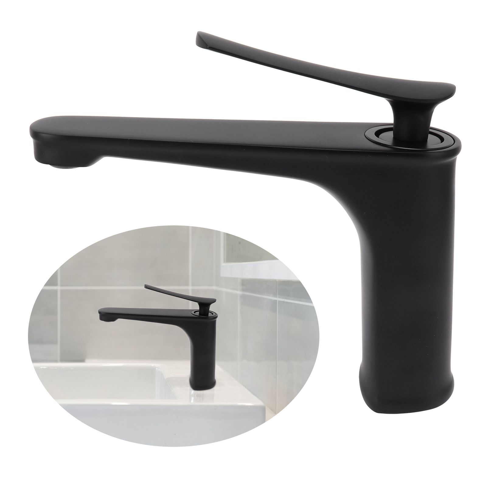 Bathroom Single Hole Faucet Hot and Cold Water Tap for Washbasin Basin Home view 12