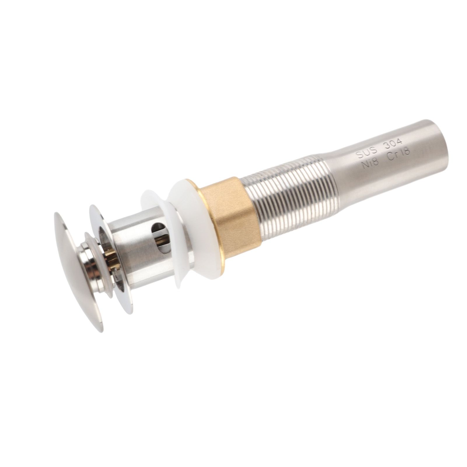 Stainless Steel Sink Drain with Overflow Undercounter Sink Drain Filter — image 1