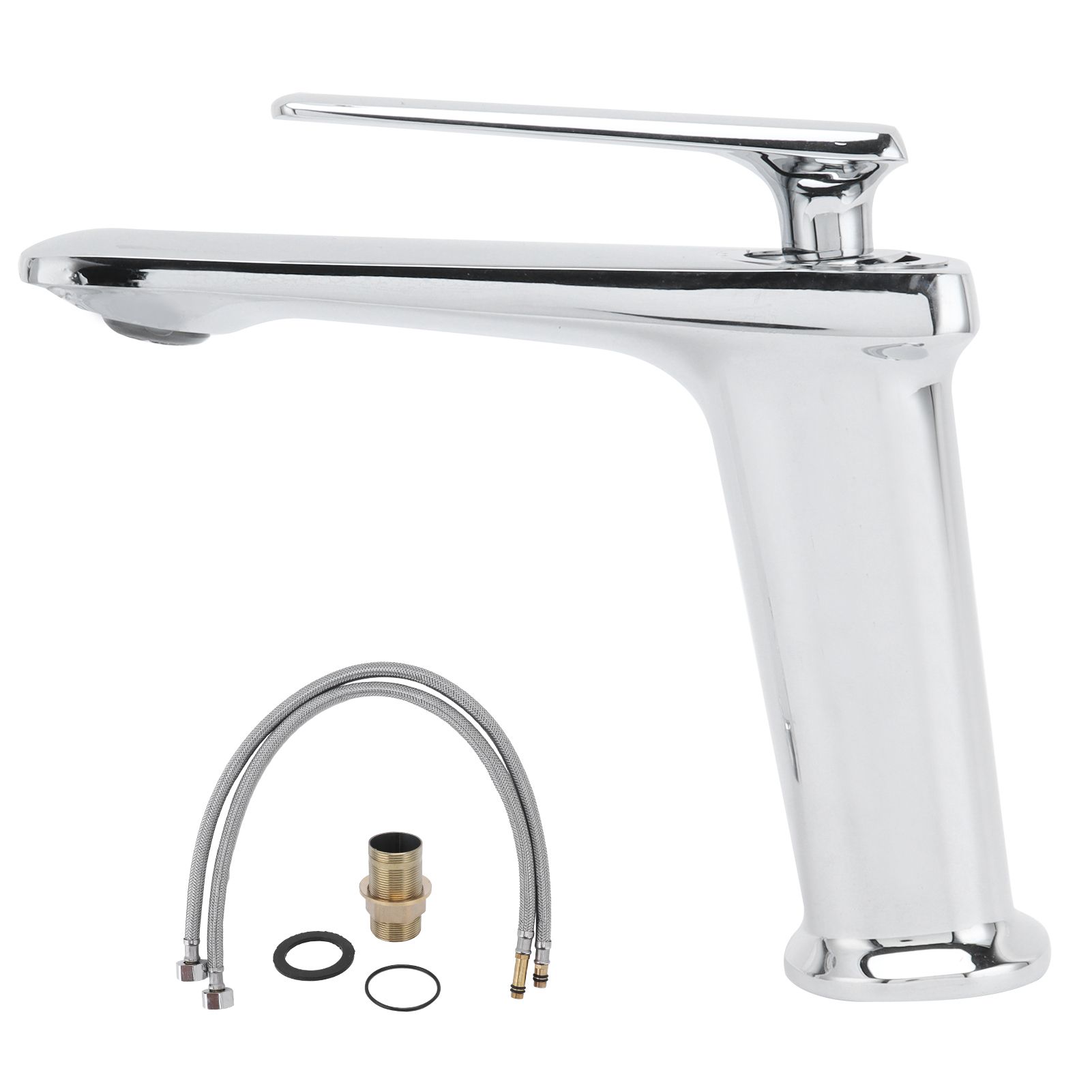 Bathroom Wash Basin Faucet Copper Single Hole Hot and Cold Water Tap for Home view 2