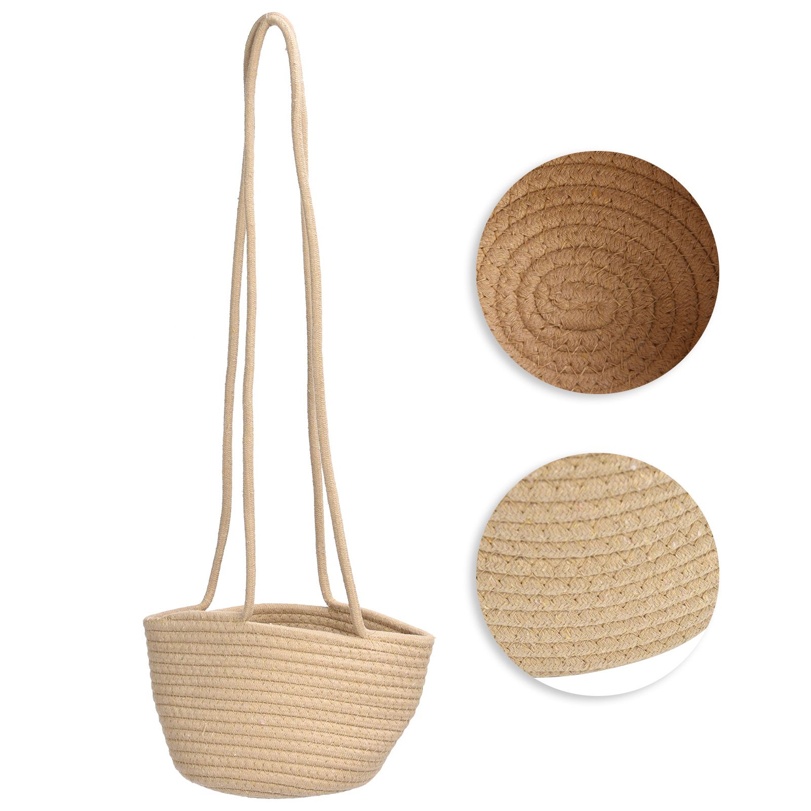 Hanging Flower Basket Woven Basket Suspended Flowerpot Plant Storage view 10