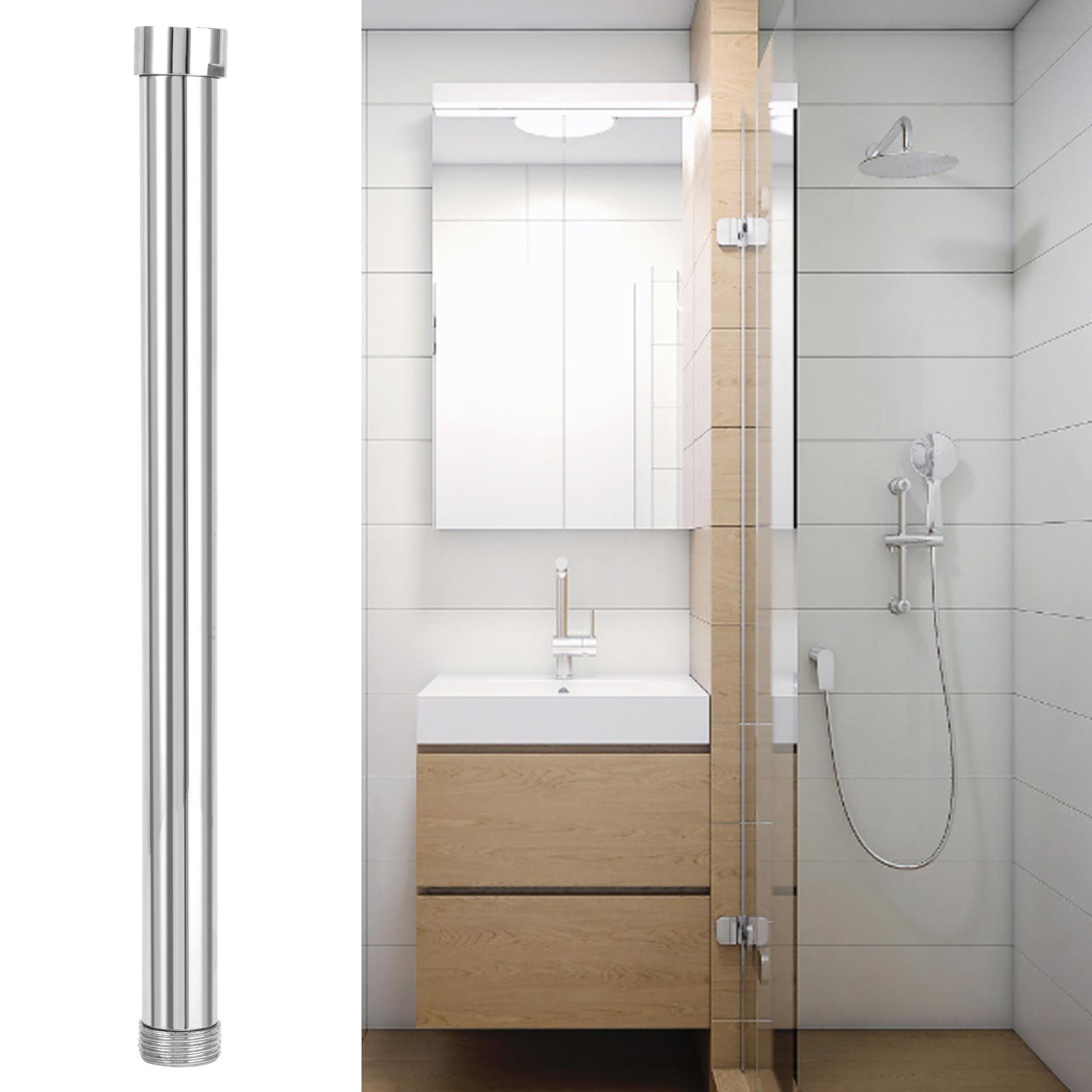 Shower Arm Extension Tube Copper ChromePlated Shower Head Extender Accessory view 11
