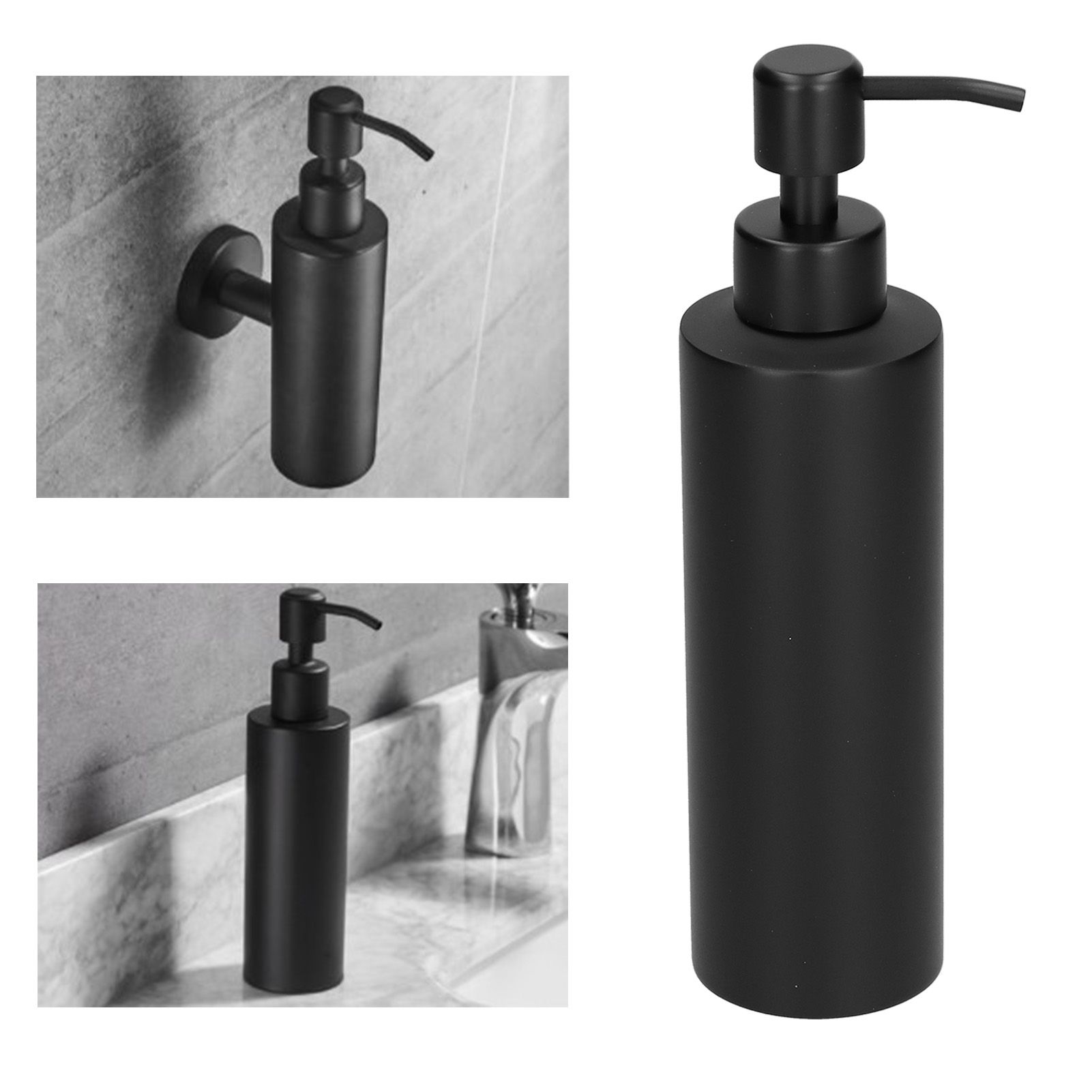 304 Stainless Steel Black Lotion Bottle Slim Soap Dispenser for Bathroom Home view 11