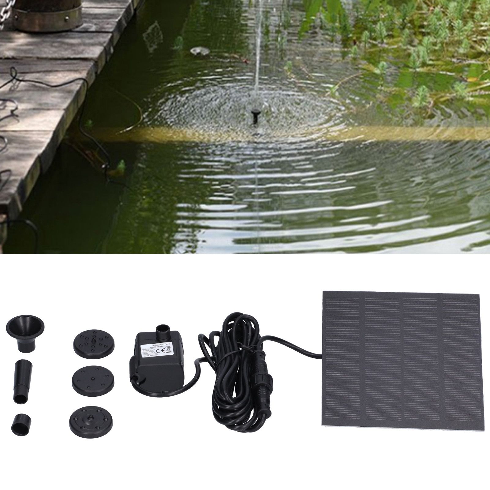 DC Brushless Solar Fountain Pump 180L Floating Waterfall Fountain Pond Garden view 11