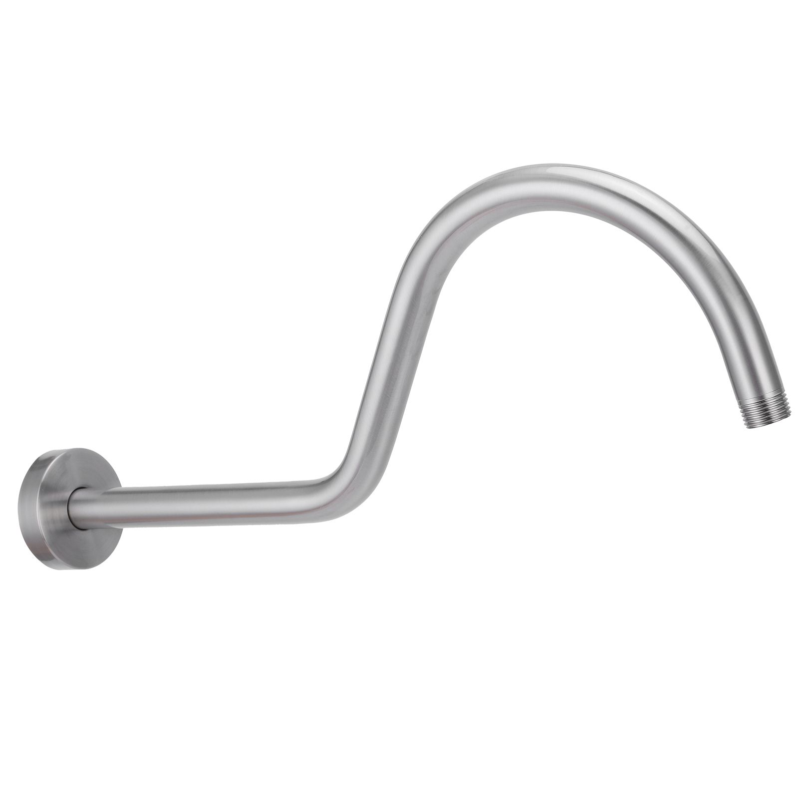 NPT1/2 Shower Arm Kit 17in WallMounted Brushed Shower Head Extension Rod Pipe