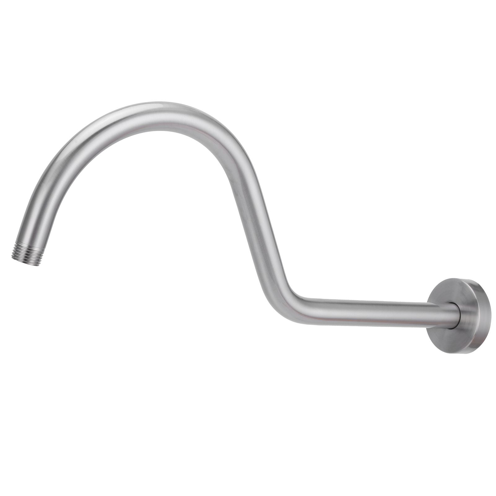 NPT1/2 Shower Arm Kit 17in WallMounted Brushed Shower Head Extension Rod Pipe view 2