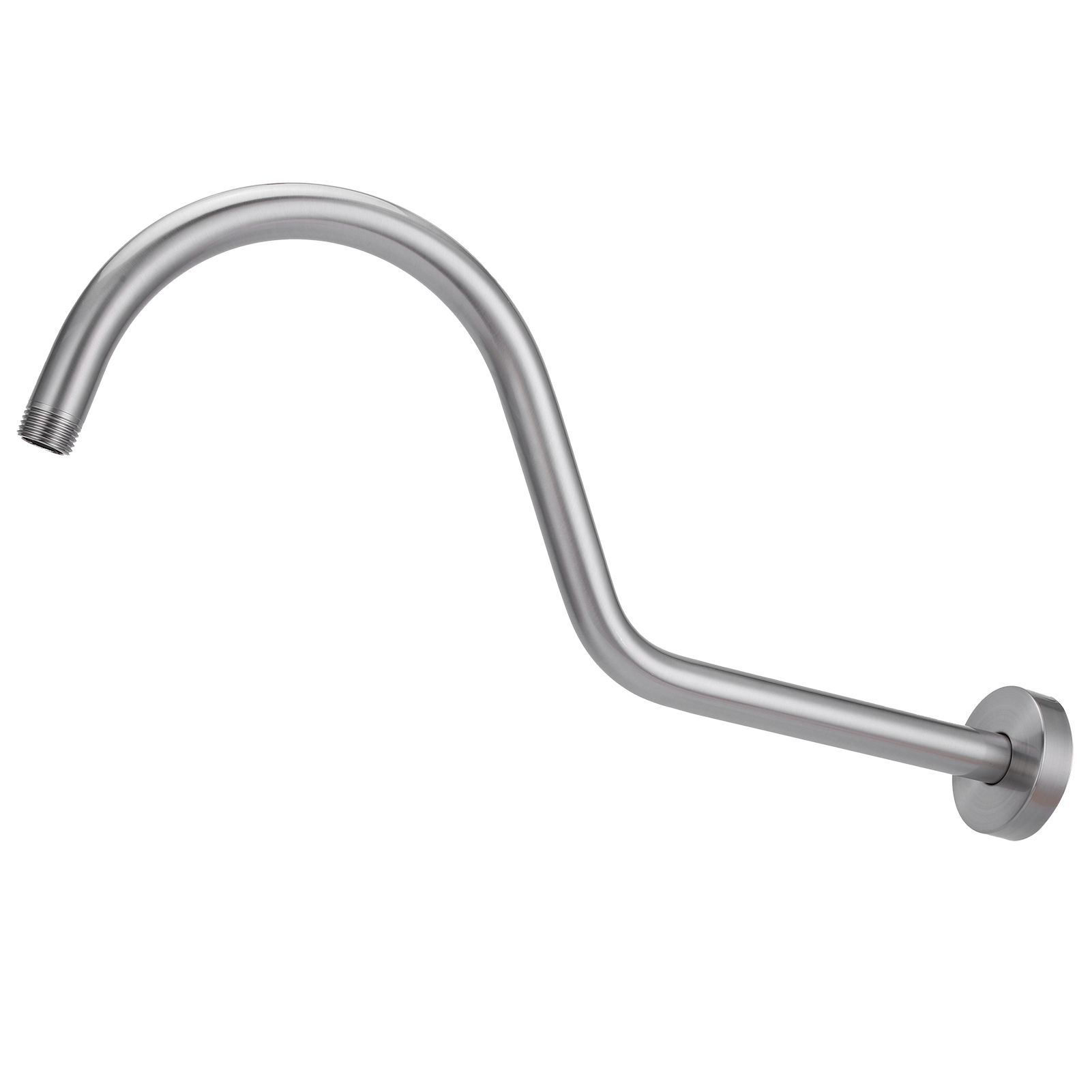 NPT1/2 Shower Arm Kit 17in WallMounted Brushed Shower Head Extension Rod Pipe view 4