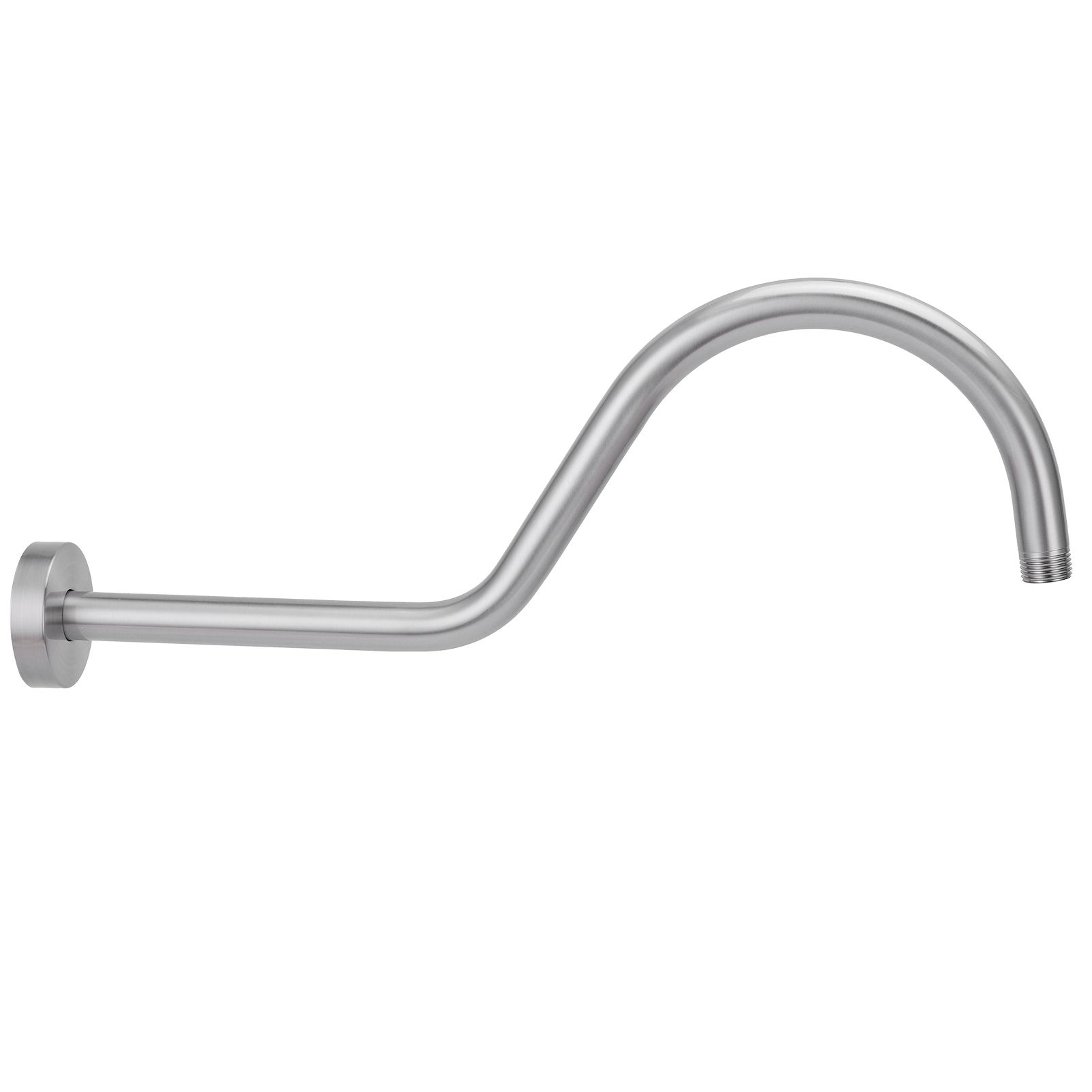 NPT1/2 Shower Arm Kit 17in WallMounted Brushed Shower Head Extension Rod Pipe view 5