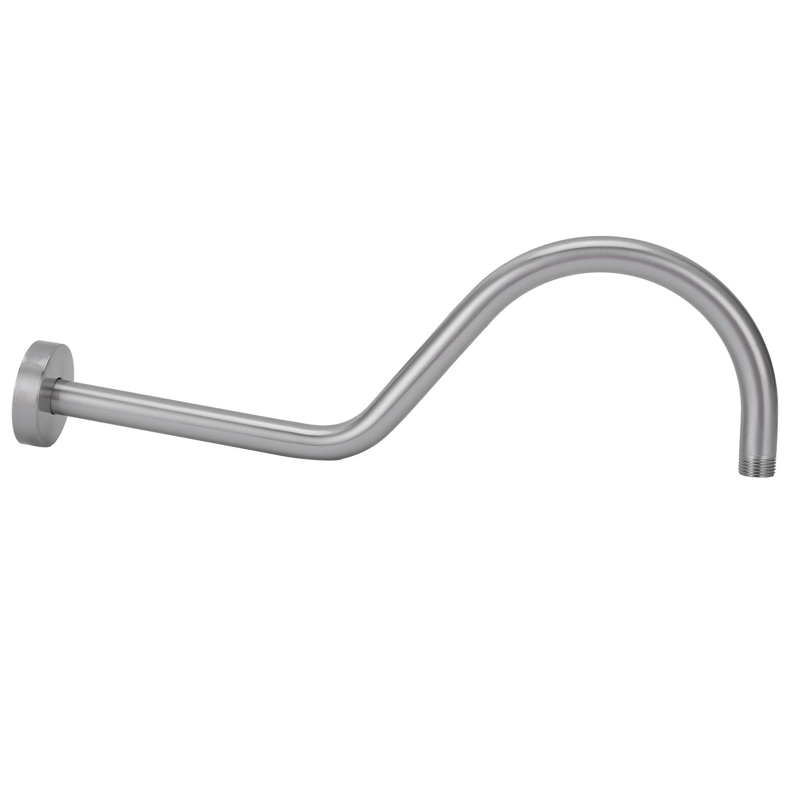 NPT1/2 Shower Arm Kit 17in WallMounted Brushed Shower Head Extension Rod Pipe view 6
