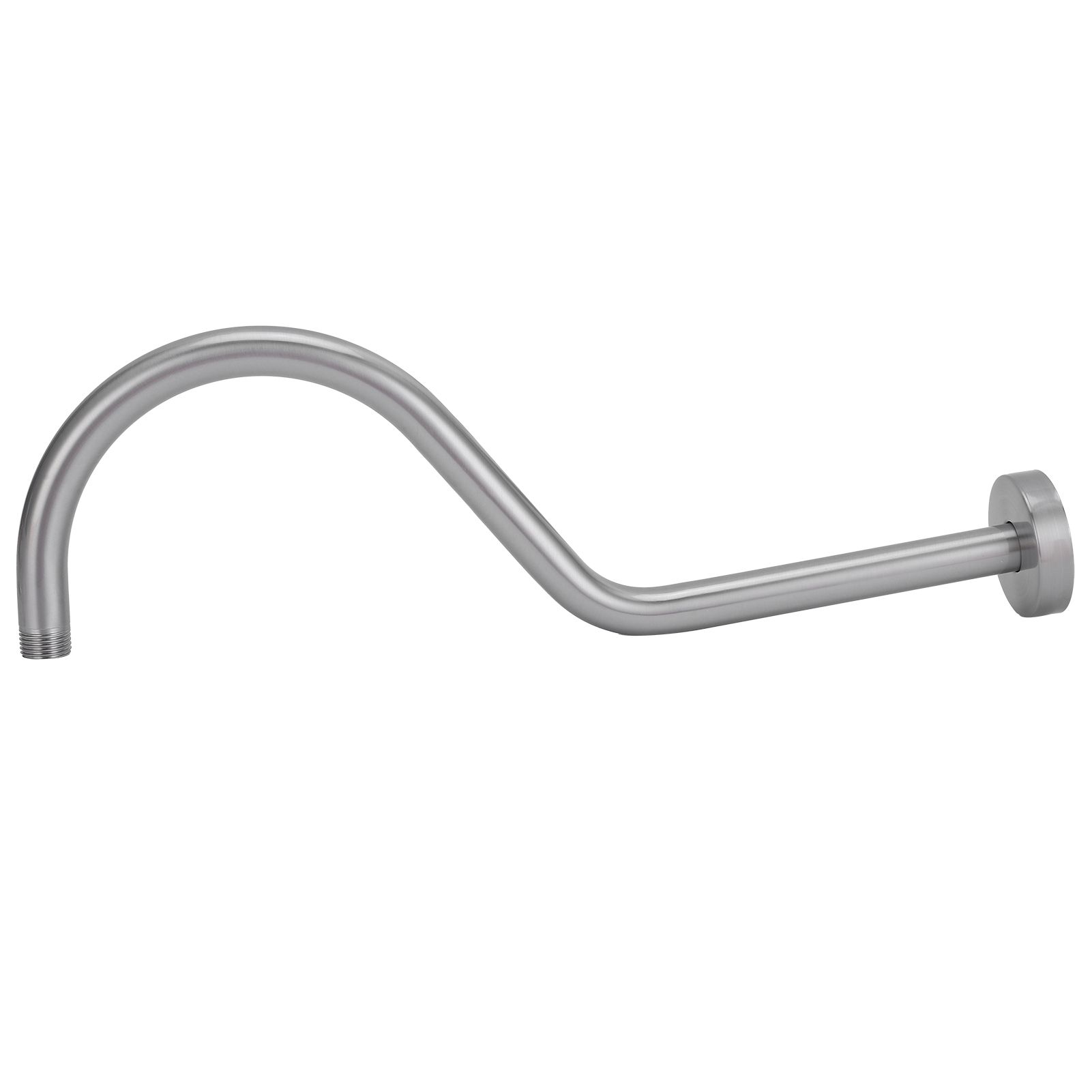 NPT1/2 Shower Arm Kit 17in WallMounted Brushed Shower Head Extension Rod Pipe view 7