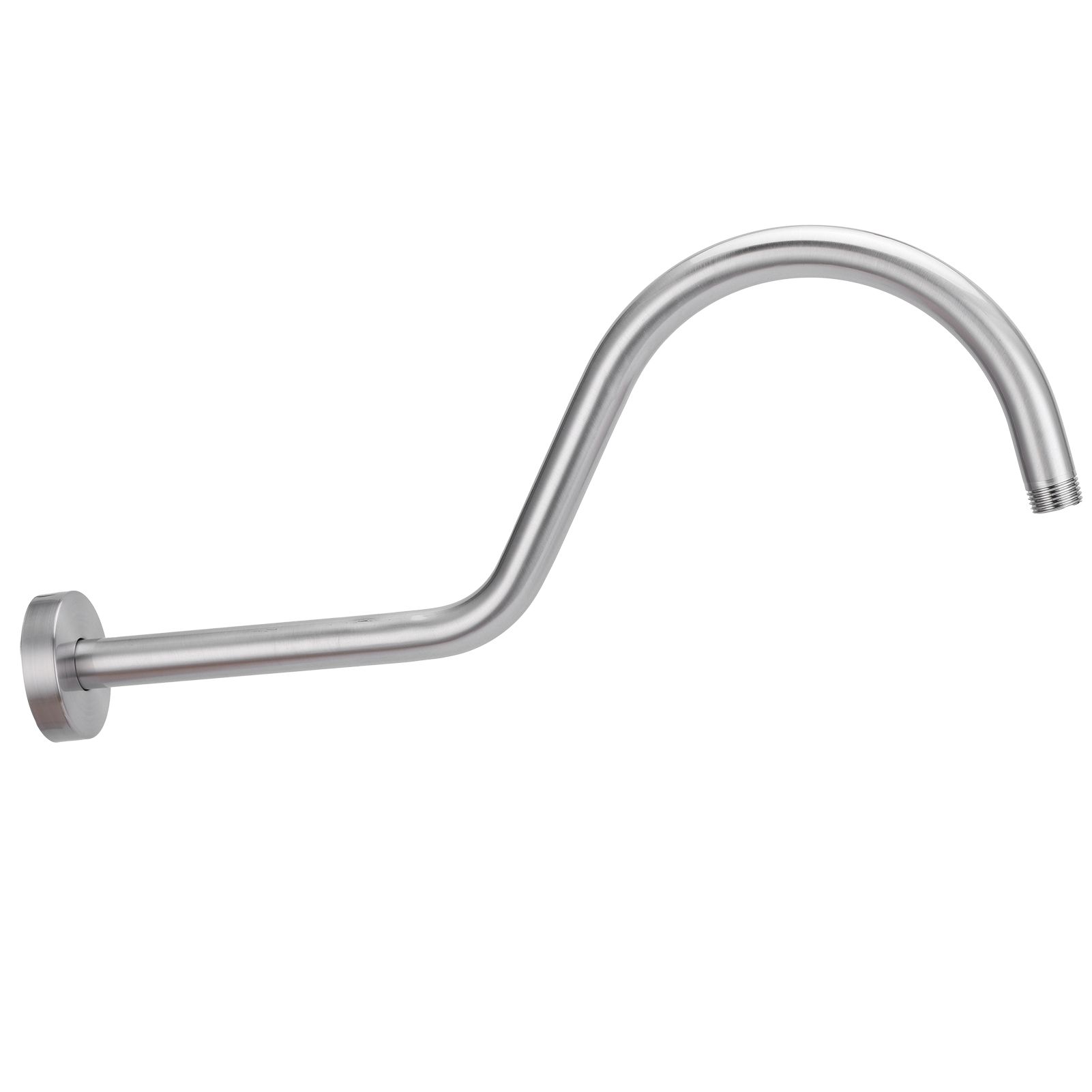NPT1/2 Shower Arm Kit 17in WallMounted Brushed Shower Head Extension Rod Pipe view 9