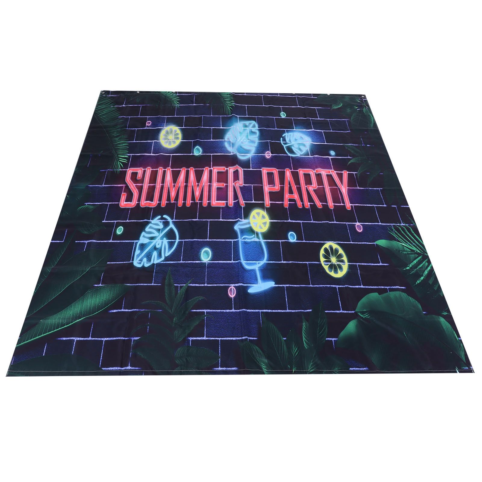 Summer Pattern Polyester Shower Curtain PunchFree Waterproof Bathroom Curtain view 10
