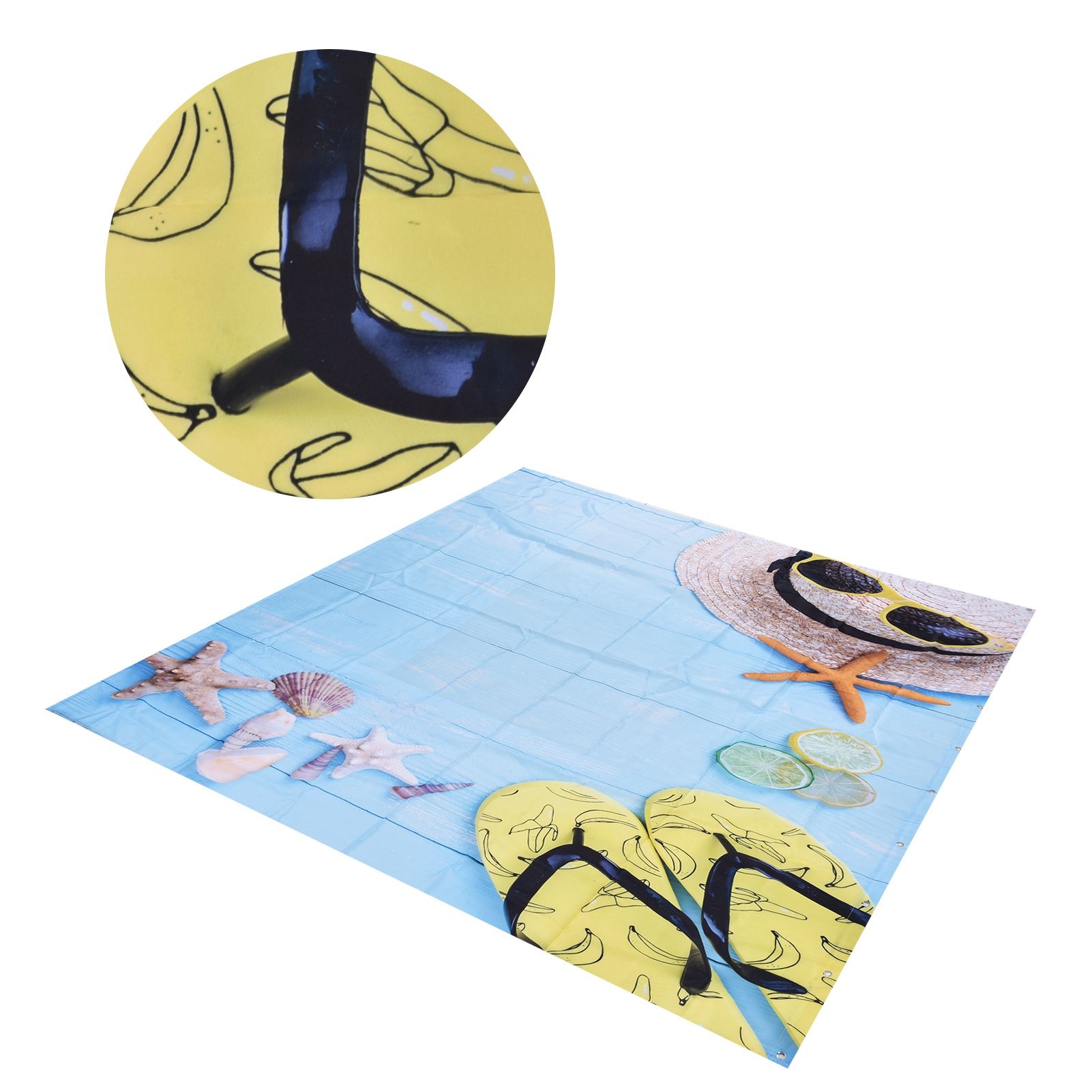 Beach Pattern Shower Curtain Waterproof Polyester Bathroom Curtain with Hooks view 4