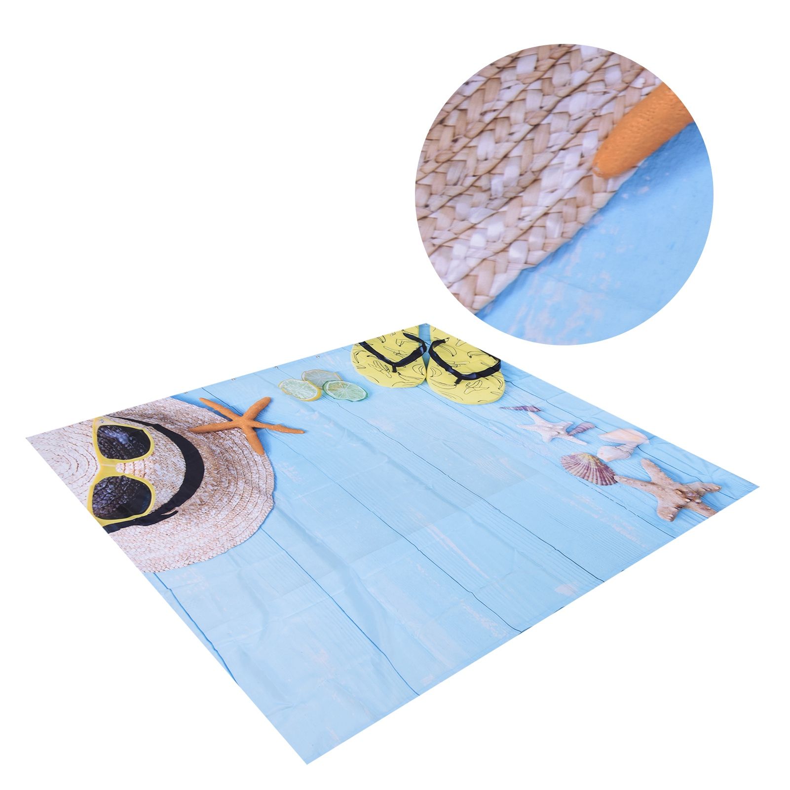 Beach Pattern Shower Curtain Waterproof Polyester Bathroom Curtain with Hooks view 5