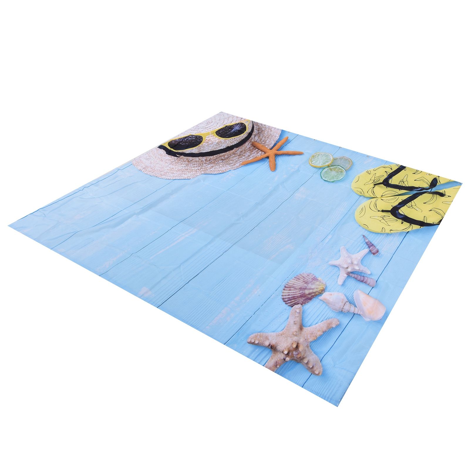 Beach Pattern Shower Curtain Waterproof Polyester Bathroom Curtain with Hooks view 9