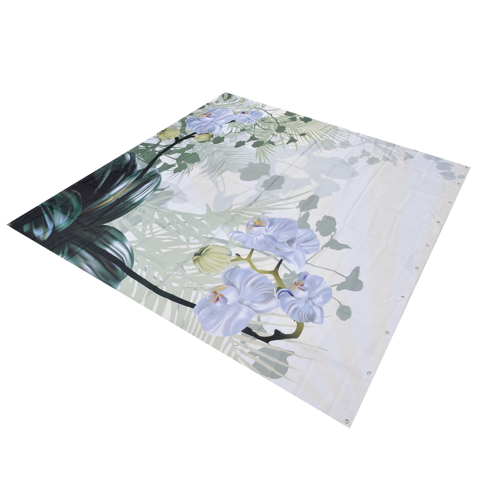 Flower Plants Pattern Shower Curtain Waterproof Polyester Bathroom Curtain