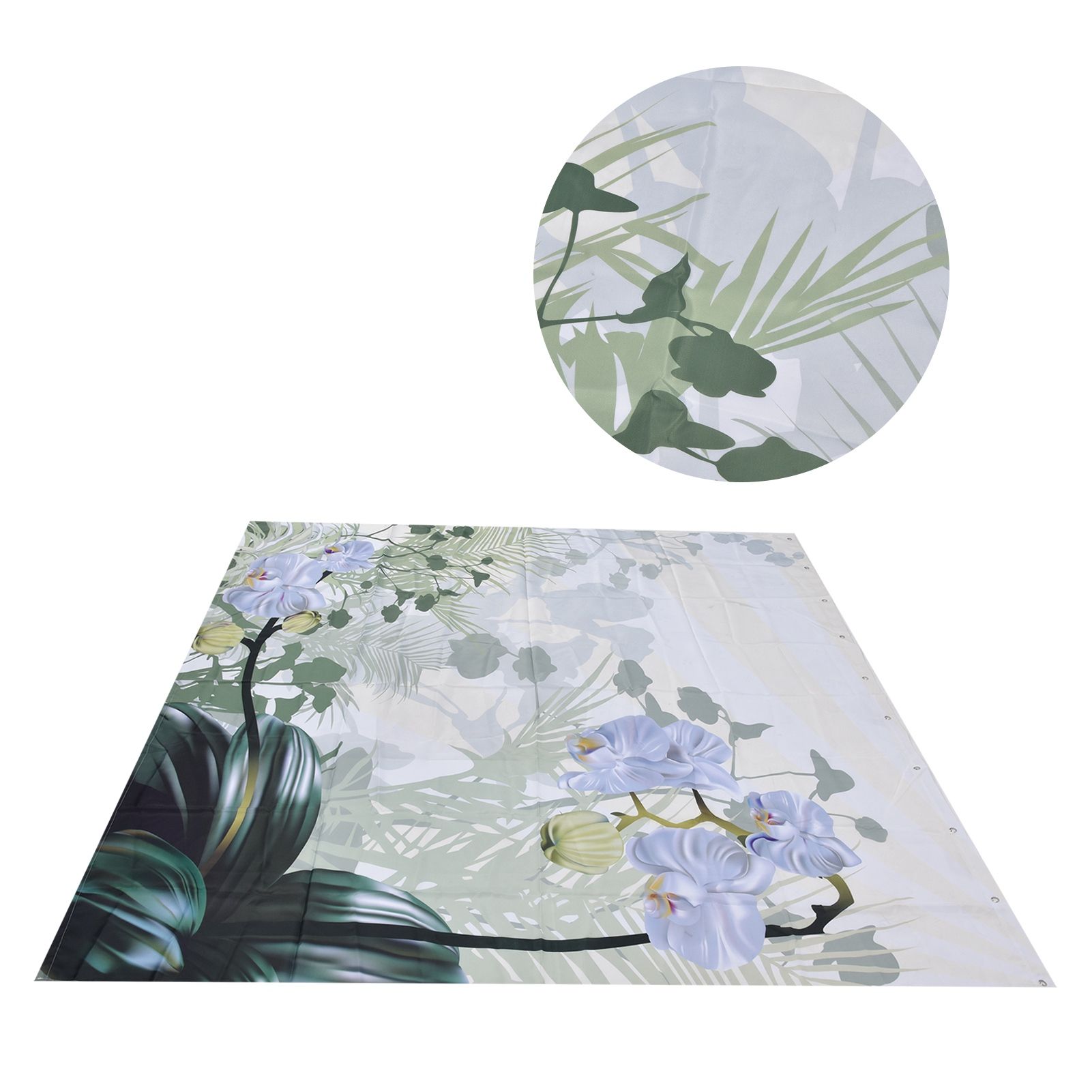 Flower Plants Pattern Shower Curtain Waterproof Polyester Bathroom Curtain view 4