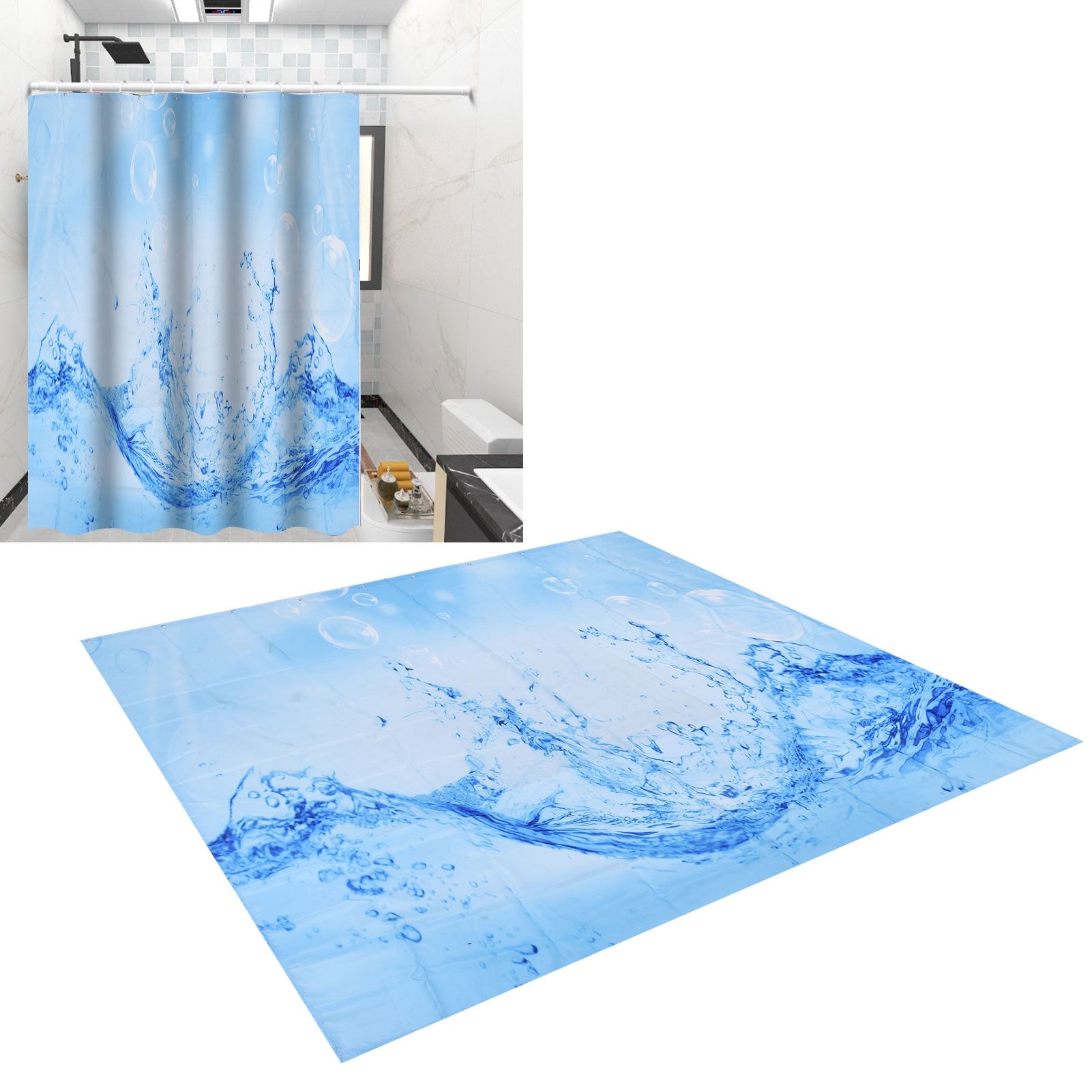 Innovative Pattern Curtain Waterproof Bright Color Shower Curtain for Bathroom view 11