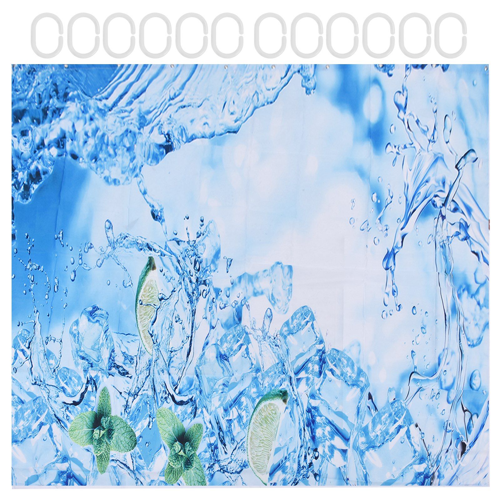 Bathroom Curtain with Hook Waterproof Elastic Hanging Shower Curtain for Home view 8