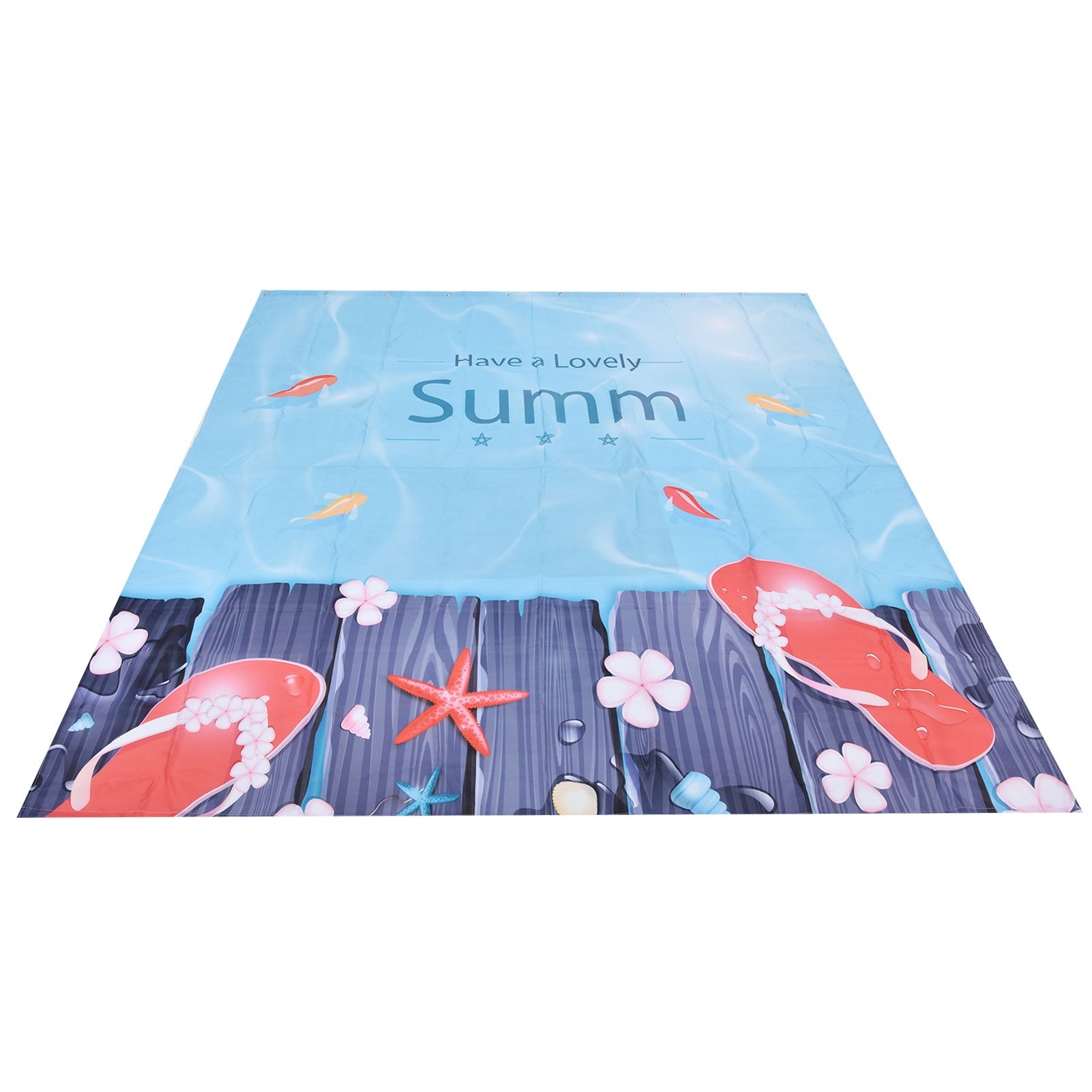 Summer Cool Curtain with Hook Waterproof Shower Curtain for Bathroom Home