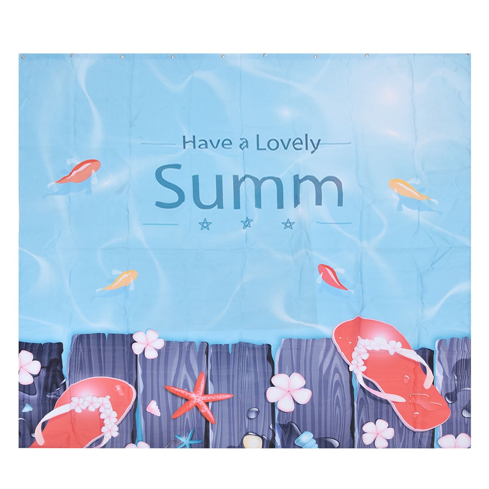 Summer Cool Curtain with Hook Waterproof Shower Curtain for Bathroom Home view 6